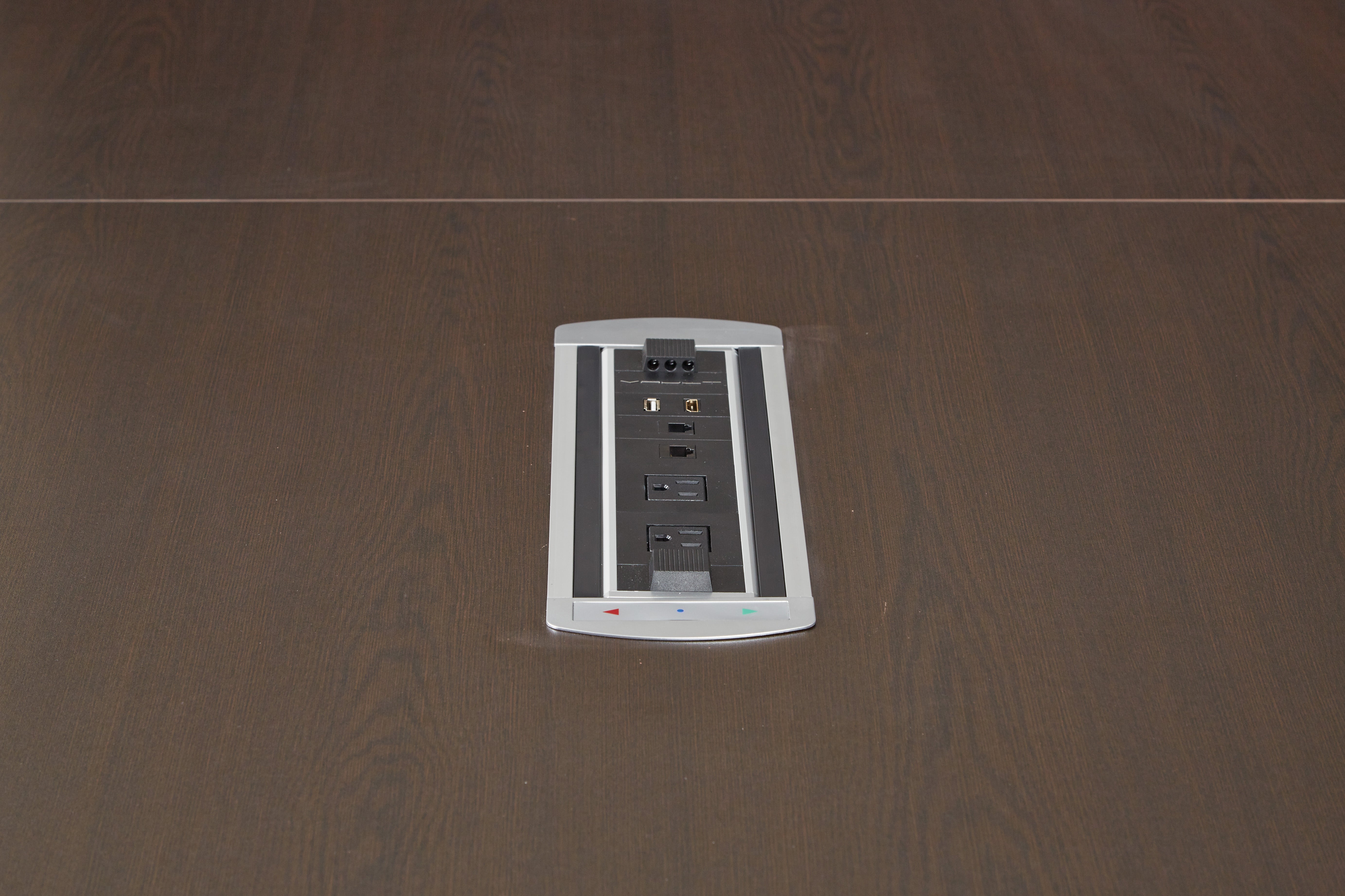 Expandable Tables Power/Data Unit, 2 Power, 2 Rj45 Cat. 6 Plus 6' Cord - Black