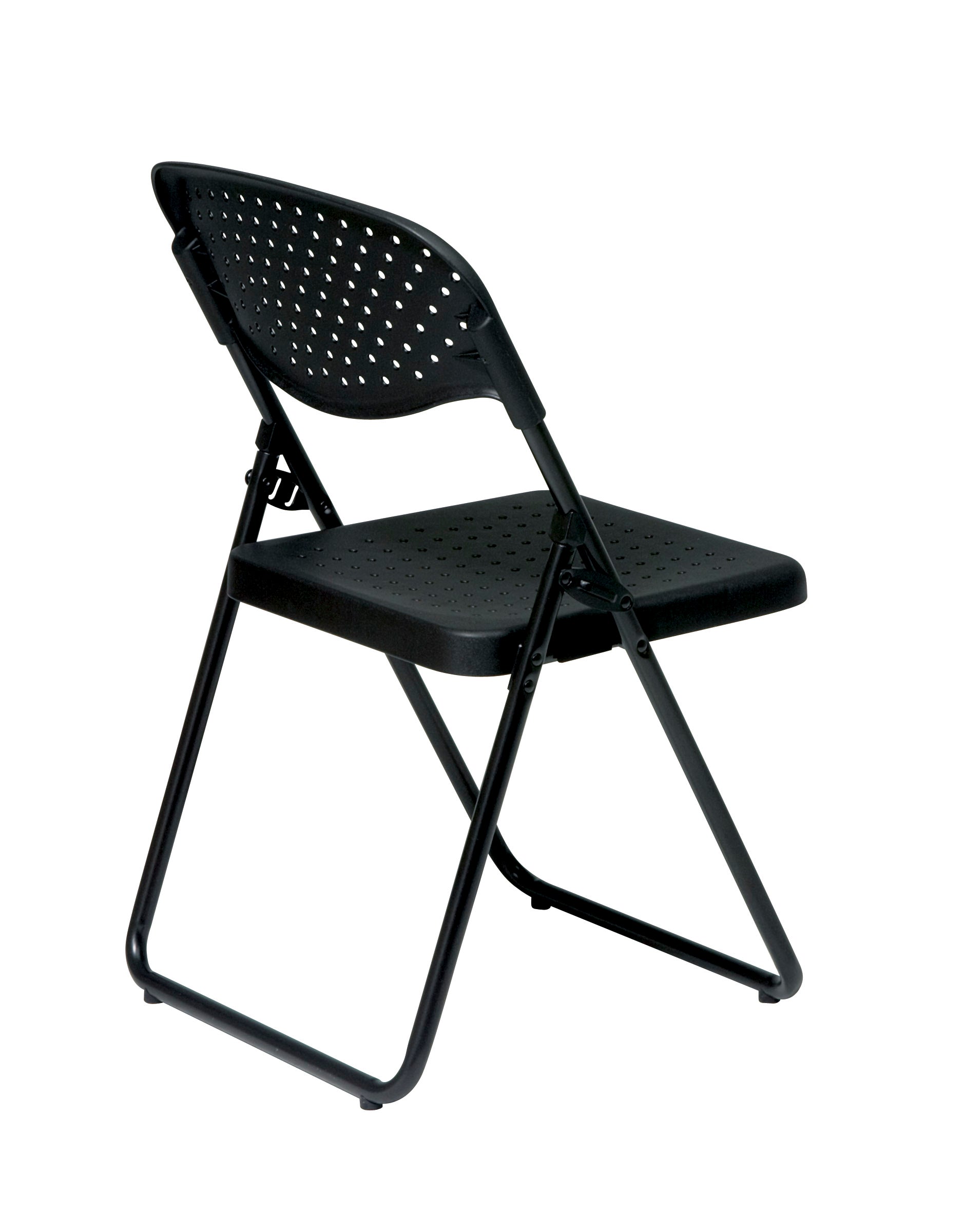 Folding Chair with Plastic Seat and Back - Black