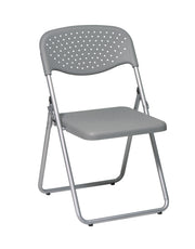 Folding Chair with Plastic Seat and Back - Silver / Grey