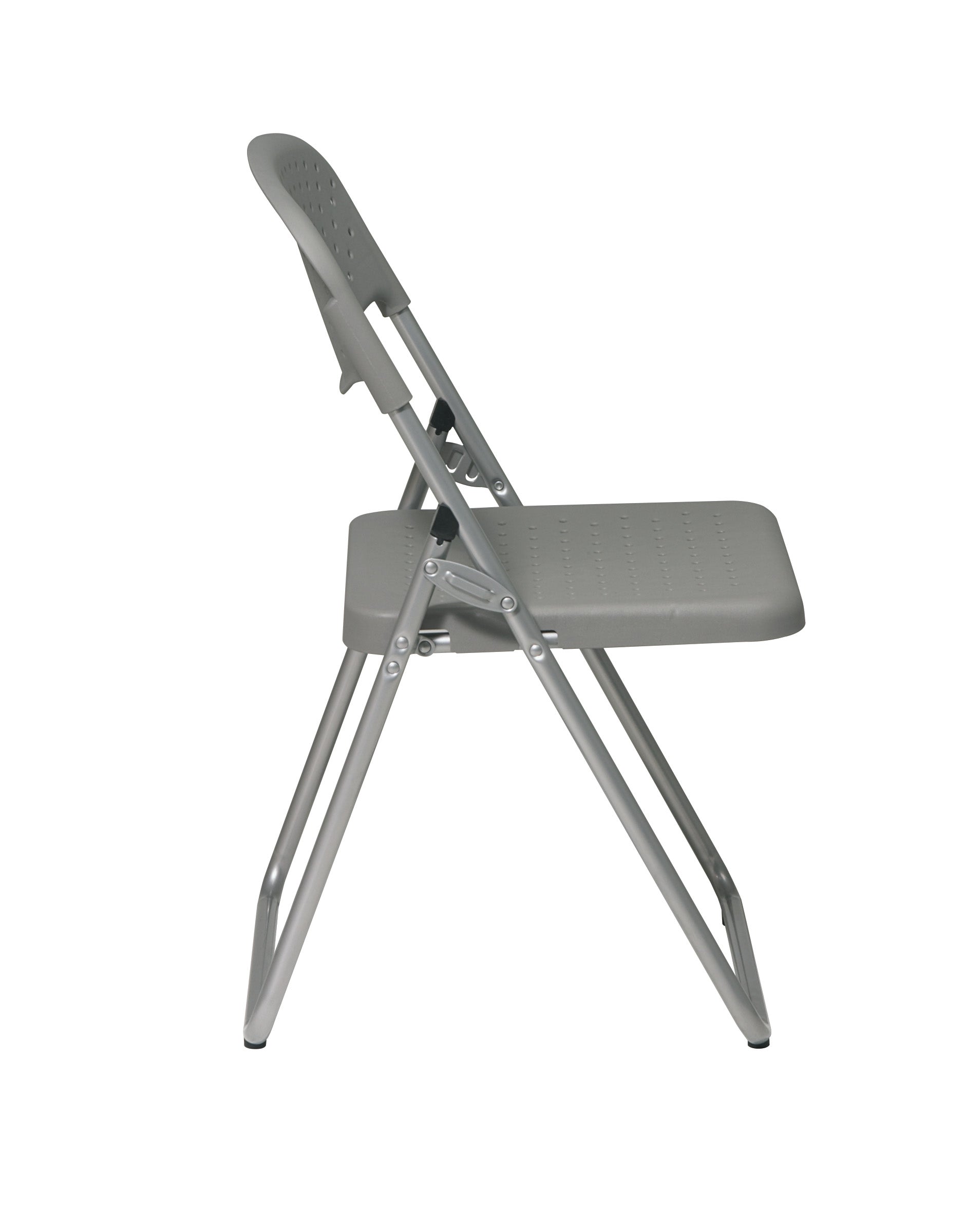 Folding Chair with Plastic Seat and Back - Silver / Grey