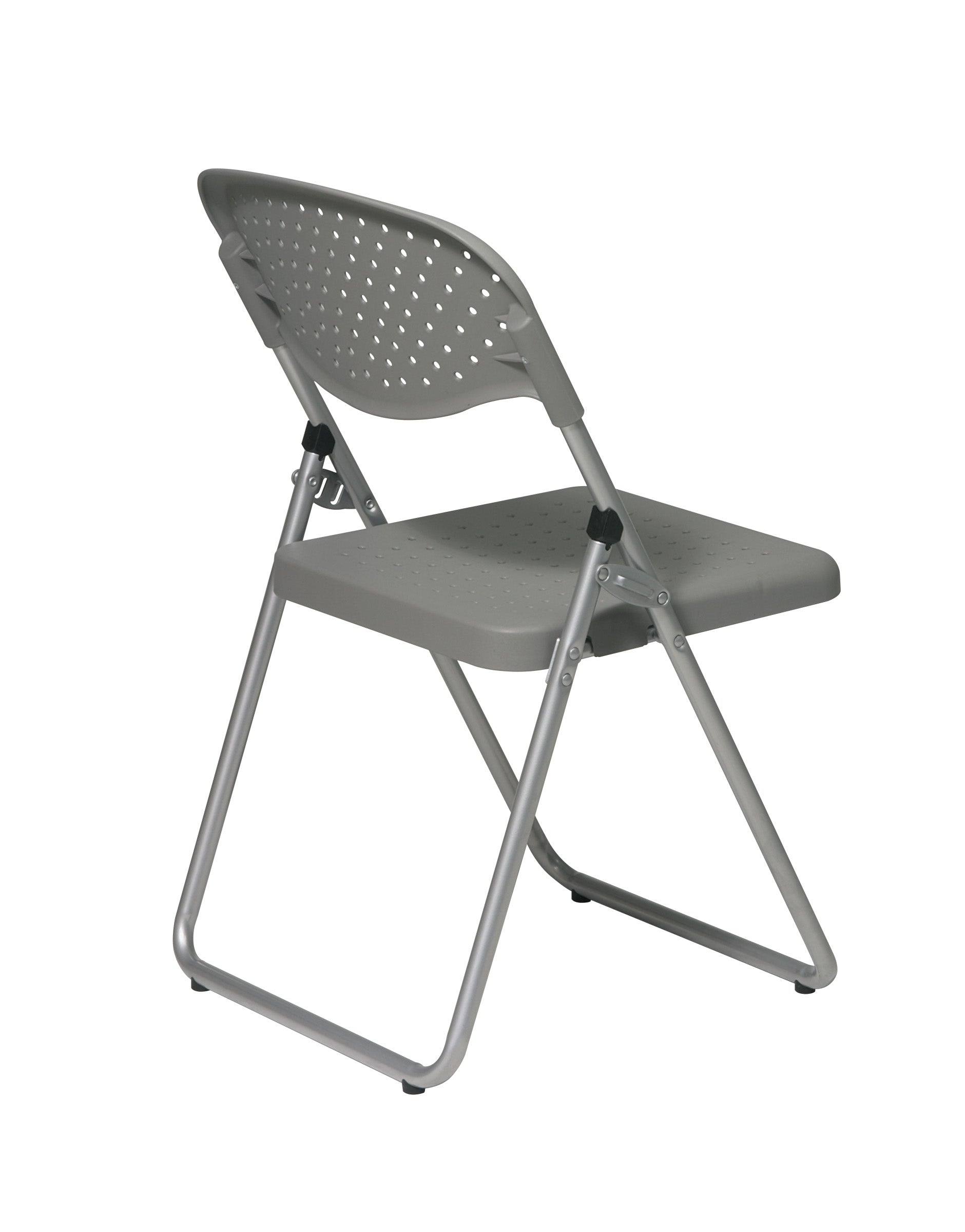 Folding Chair with Plastic Seat and Back - Silver / Grey