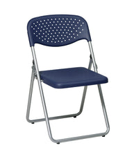 Folding Chair with Plastic Seat and Back - Sivler / Black