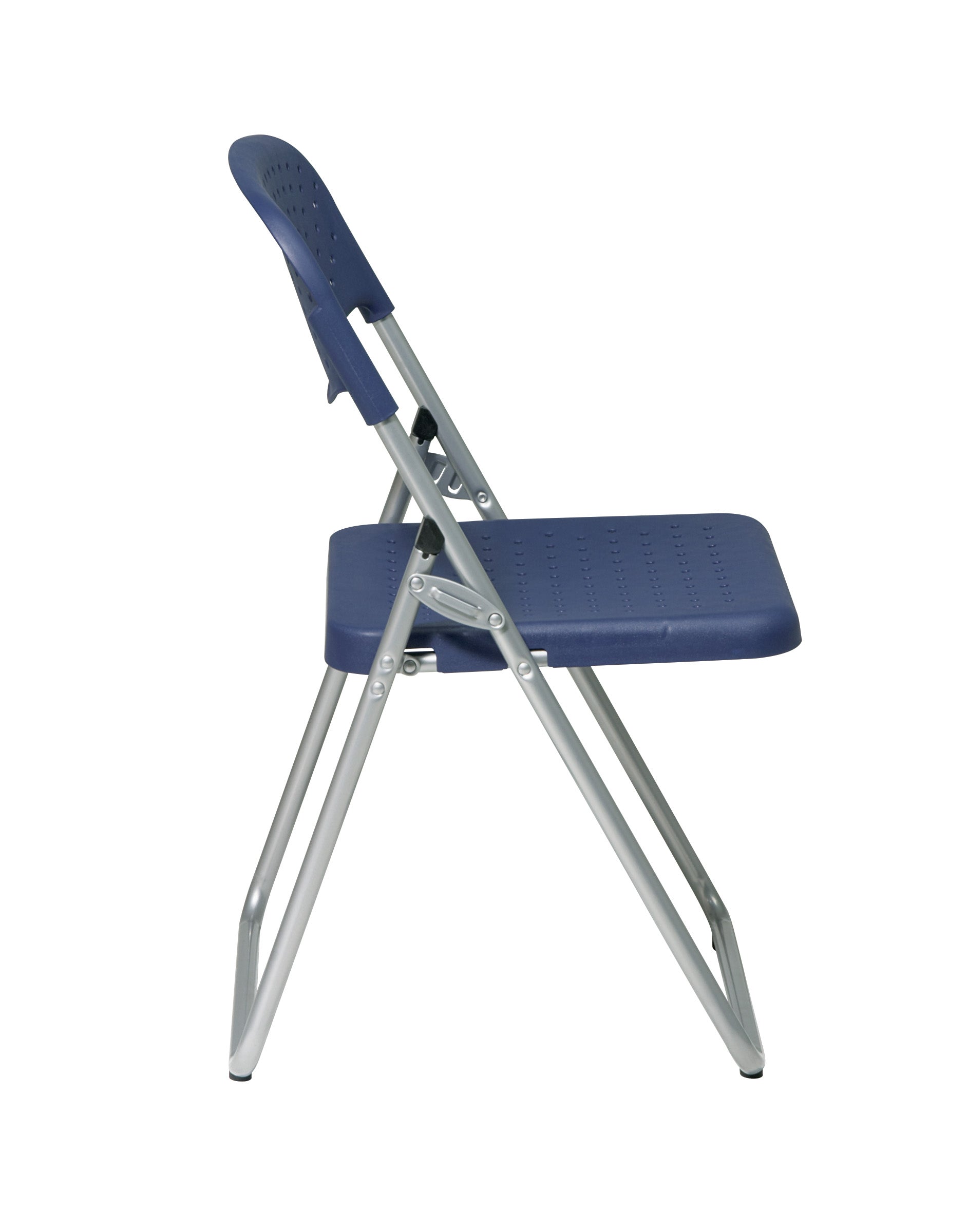 Folding Chair with Plastic Seat and Back - Sivler / Black