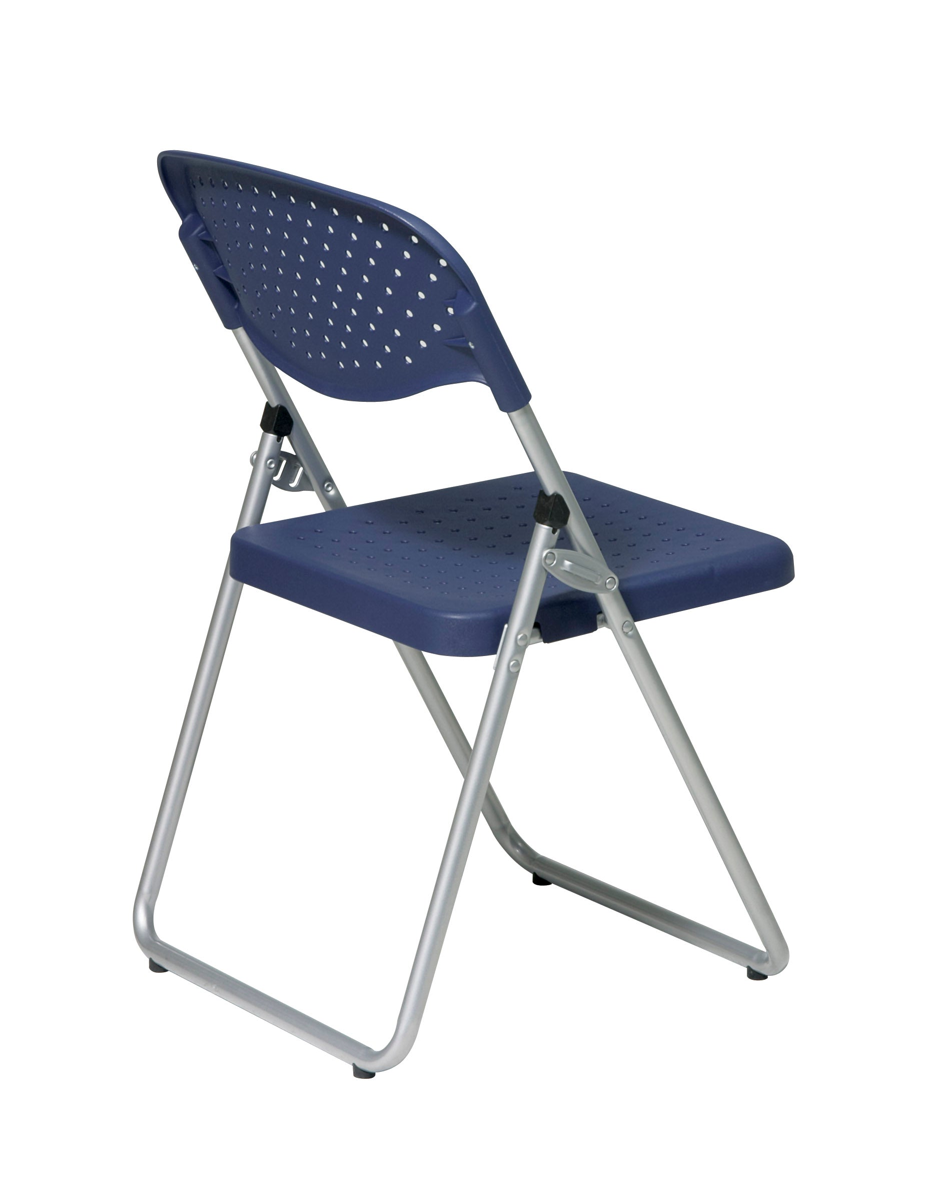 Folding Chair with Plastic Seat and Back - Sivler / Black