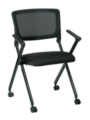 Folding Chair with breathable Mesh Back - Black