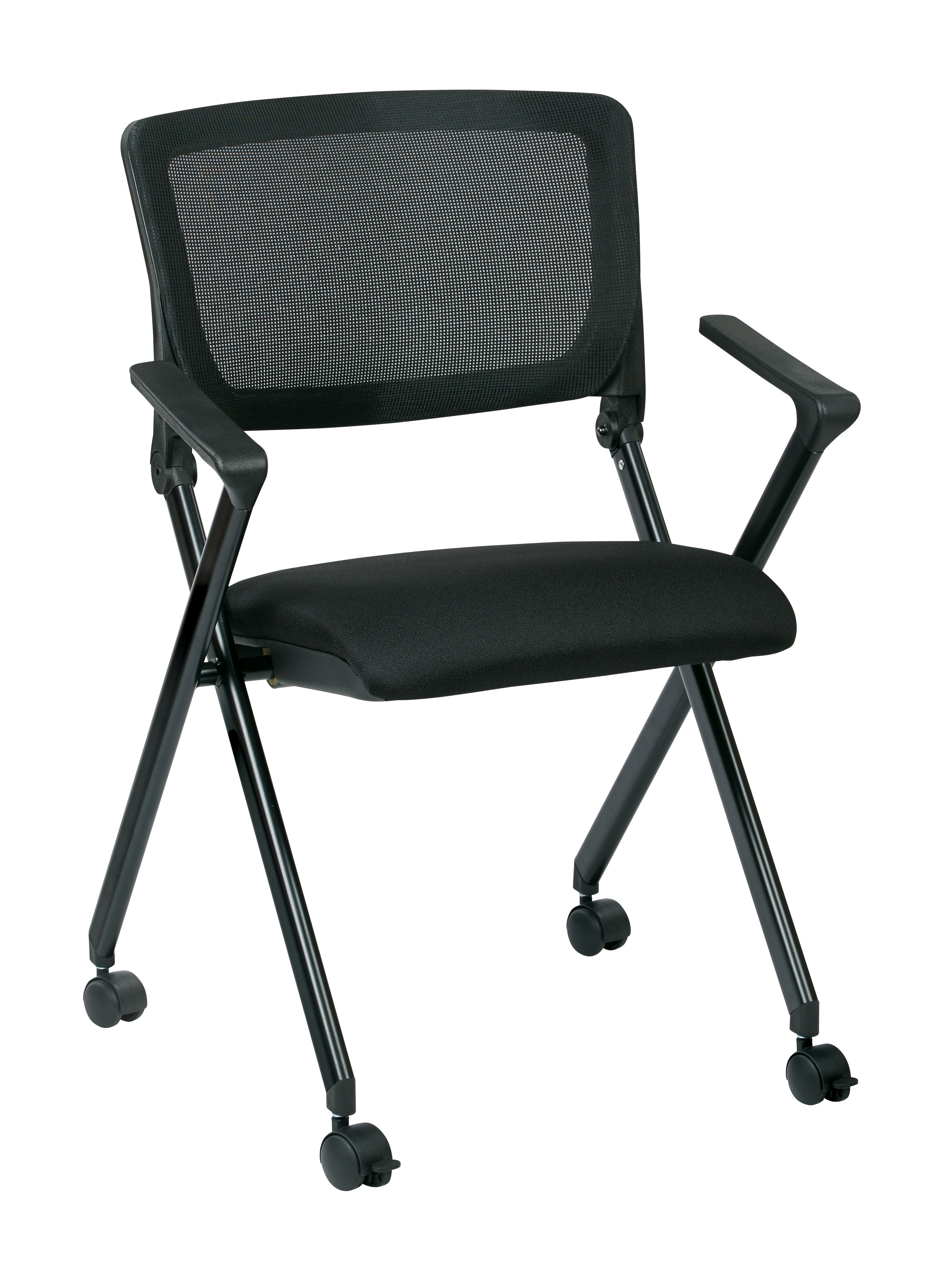 Folding Chair with breathable Mesh Back - Black