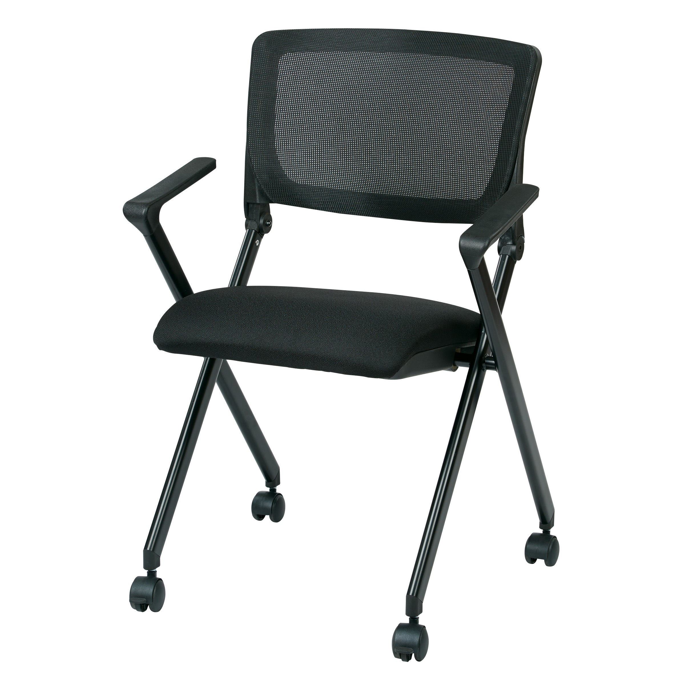 Folding Chair with breathable Mesh Back - Black