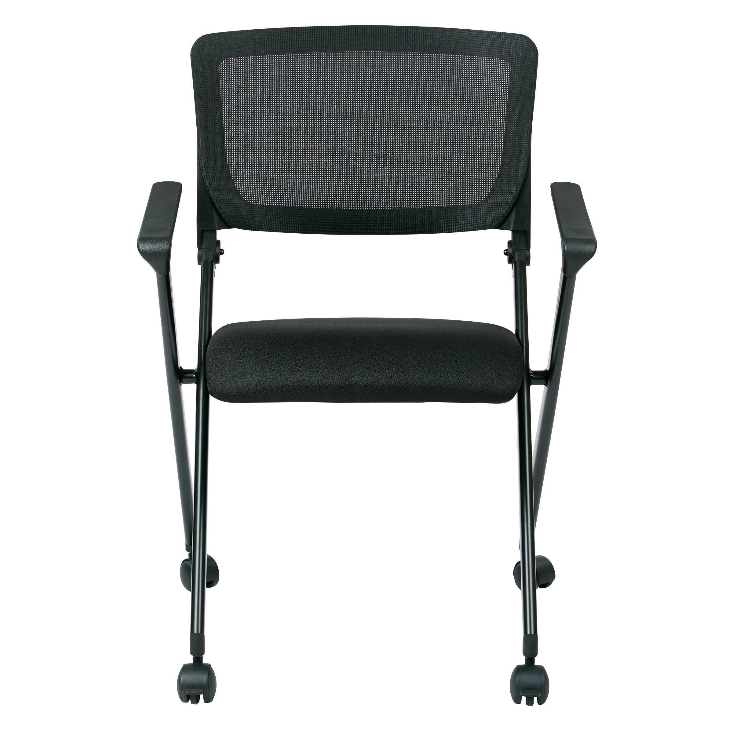 Folding Chair with breathable Mesh Back - Black