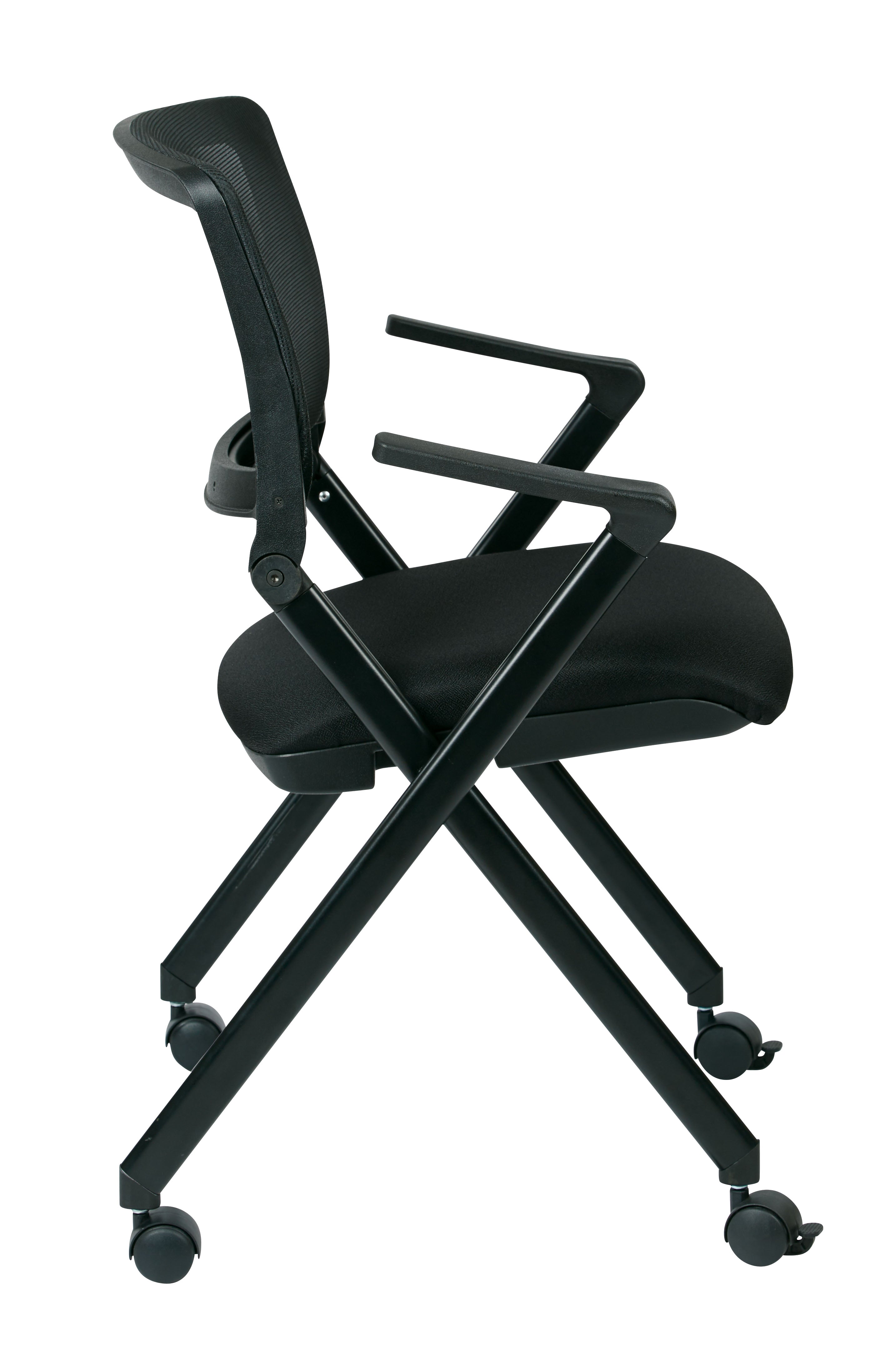 Folding Chair with breathable Mesh Back - Black
