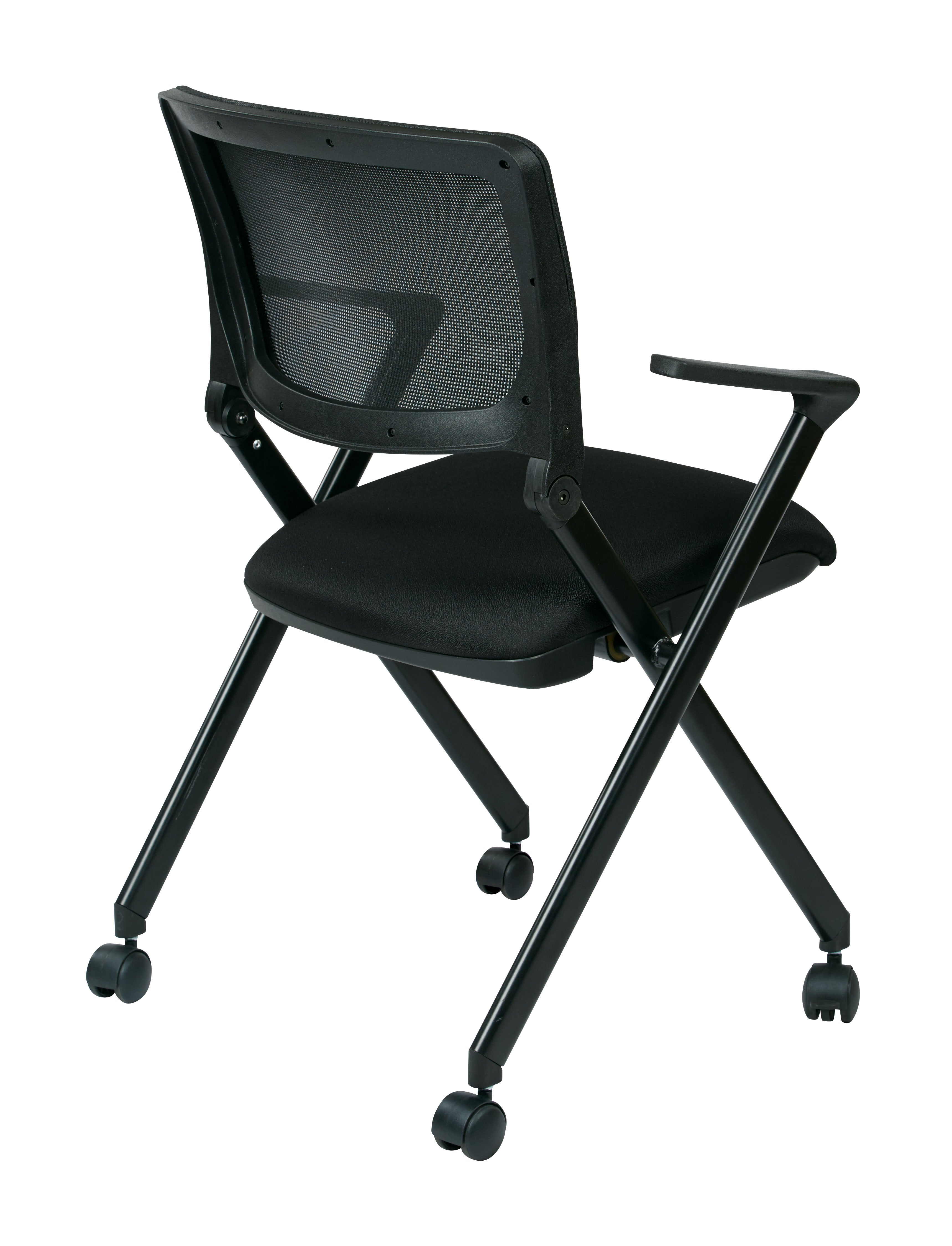 Folding Chair with breathable Mesh Back - Black