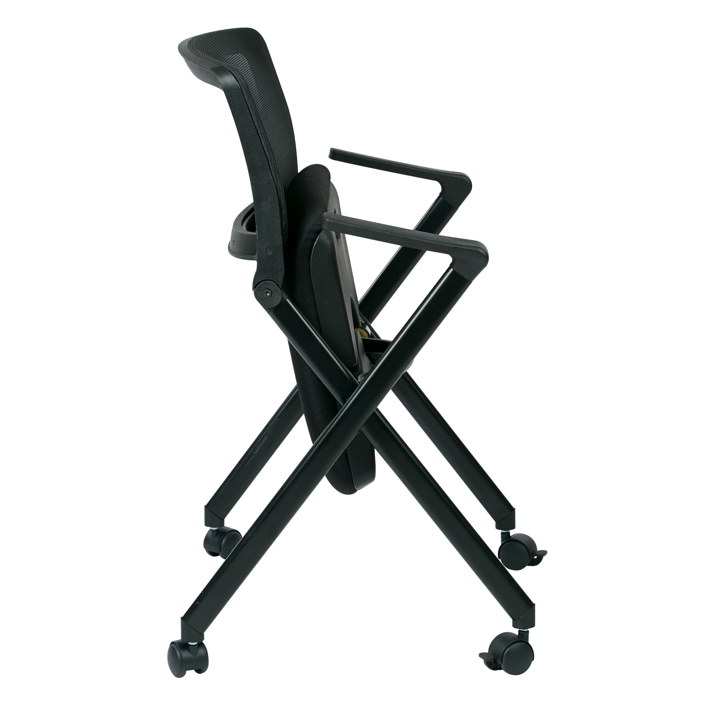Folding Chair with breathable Mesh Back - Black