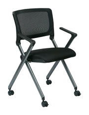 Folding Chair with Screen Back - Black