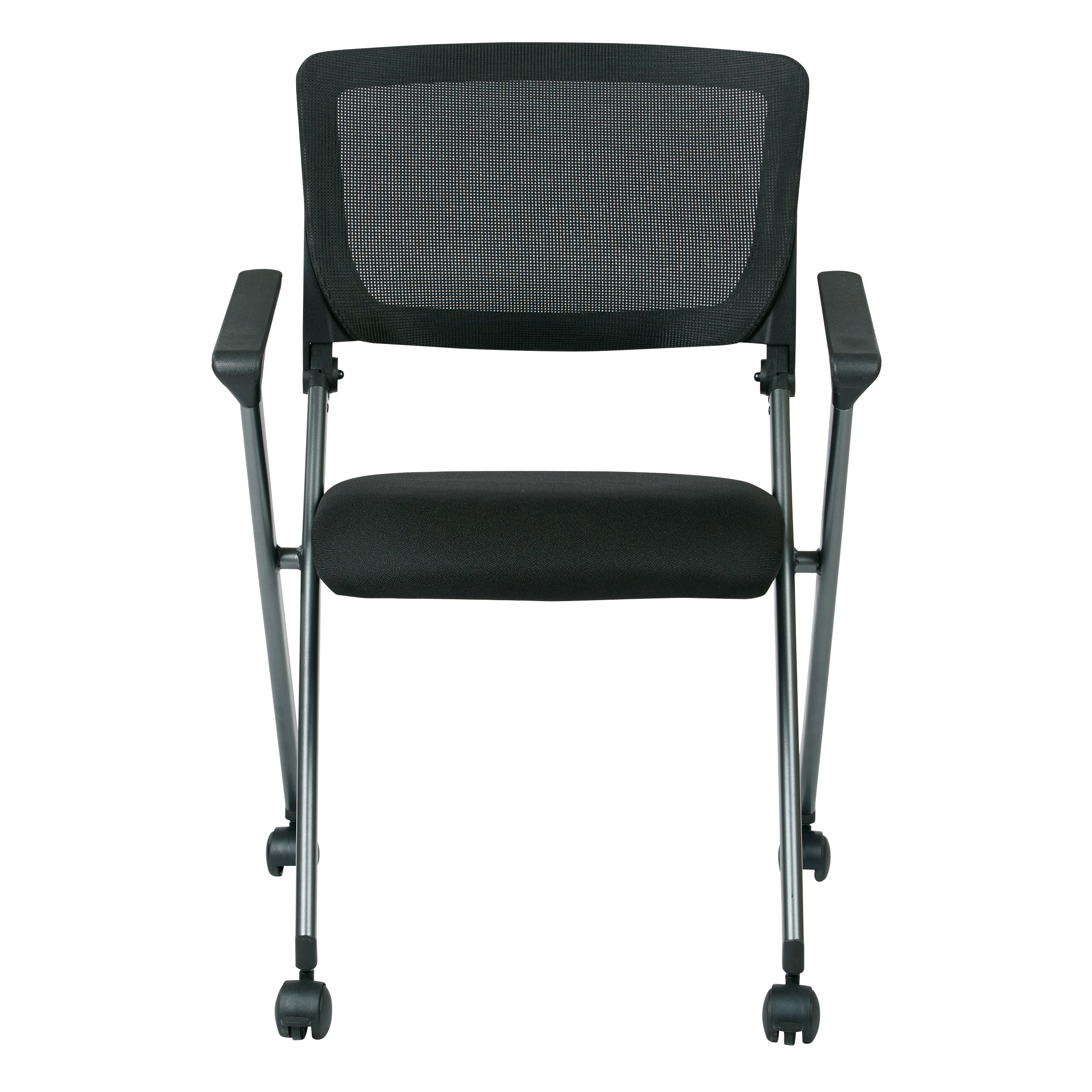 Folding Chair with Screen Back - Black