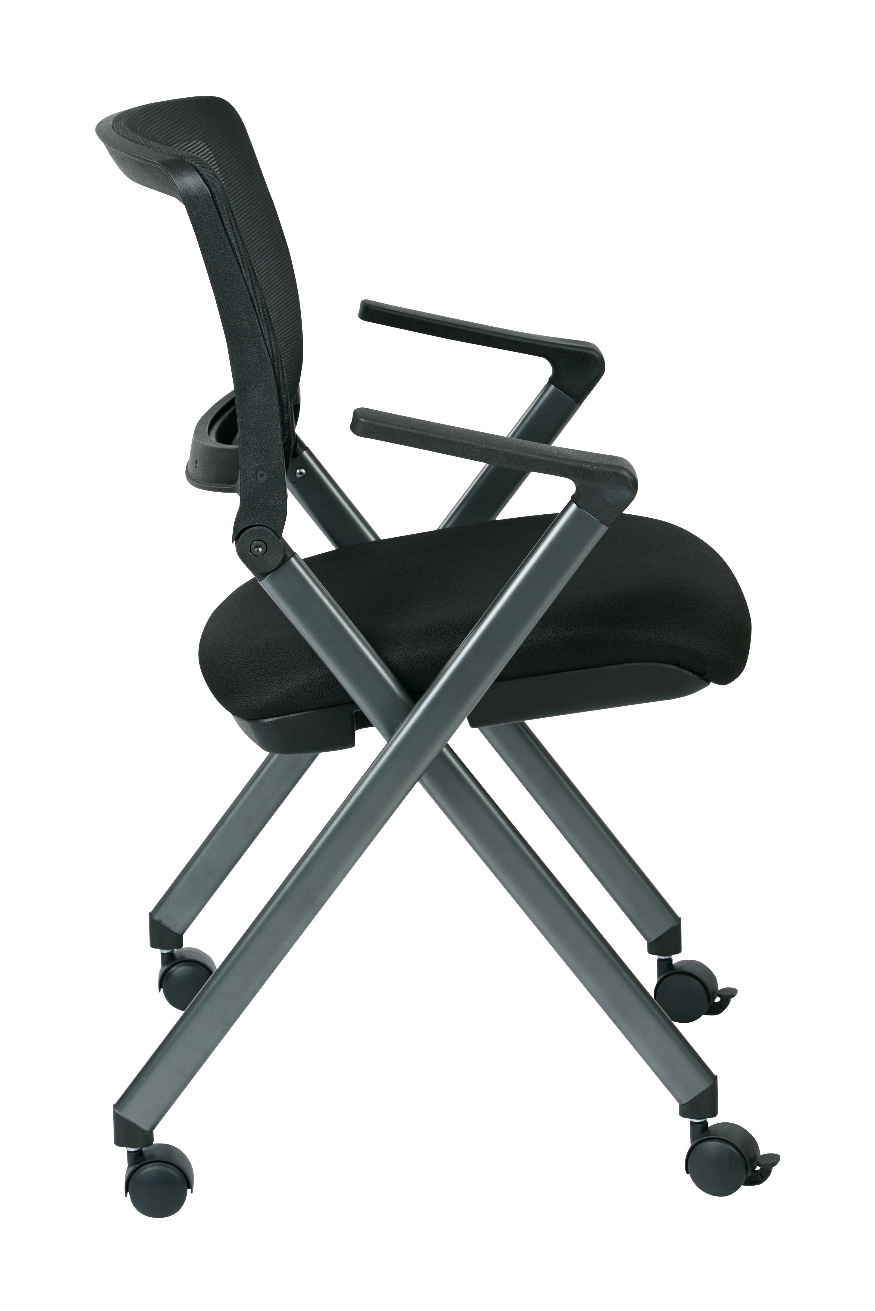 Folding Chair with Screen Back - Black