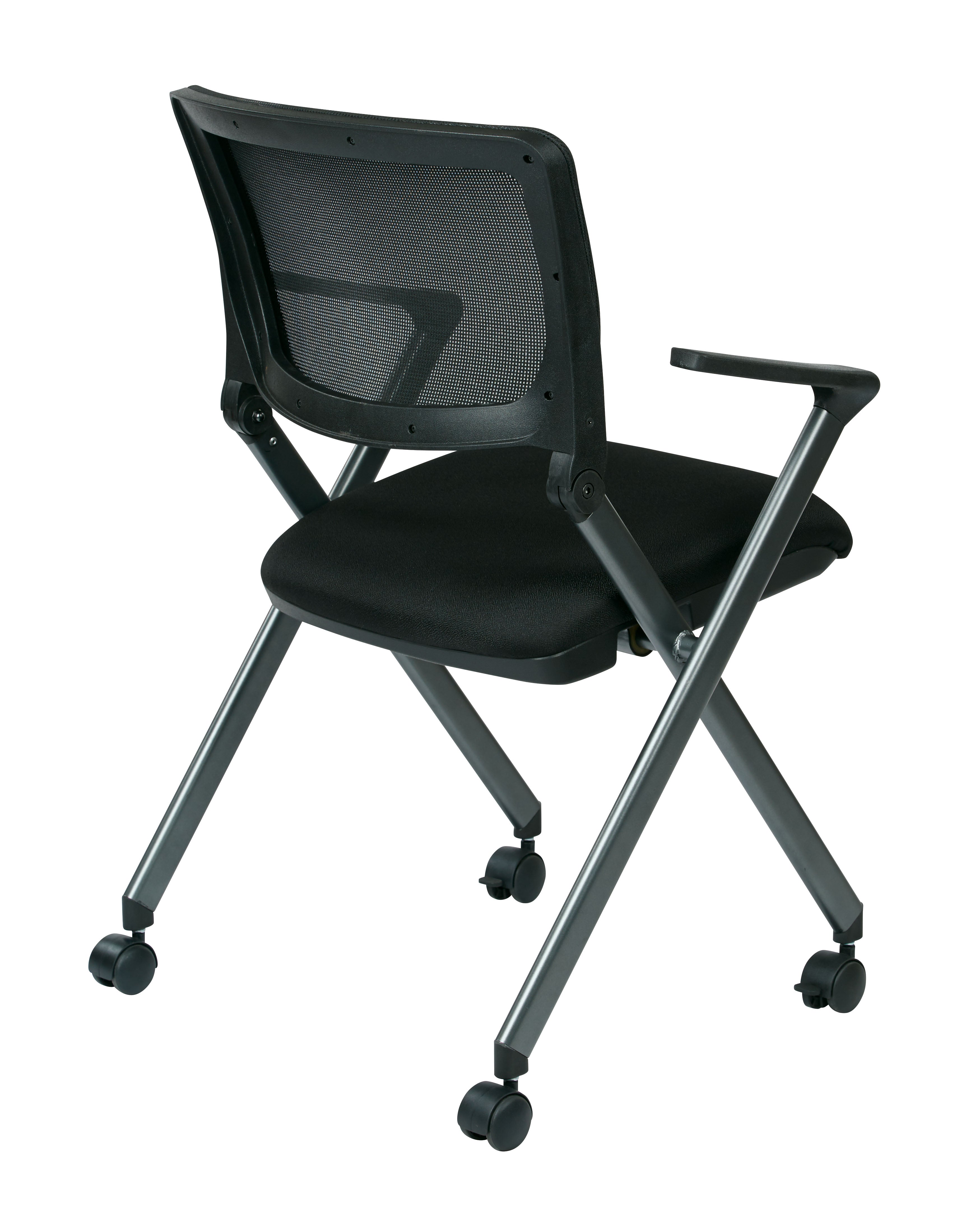 Folding Chair with Screen Back - Black