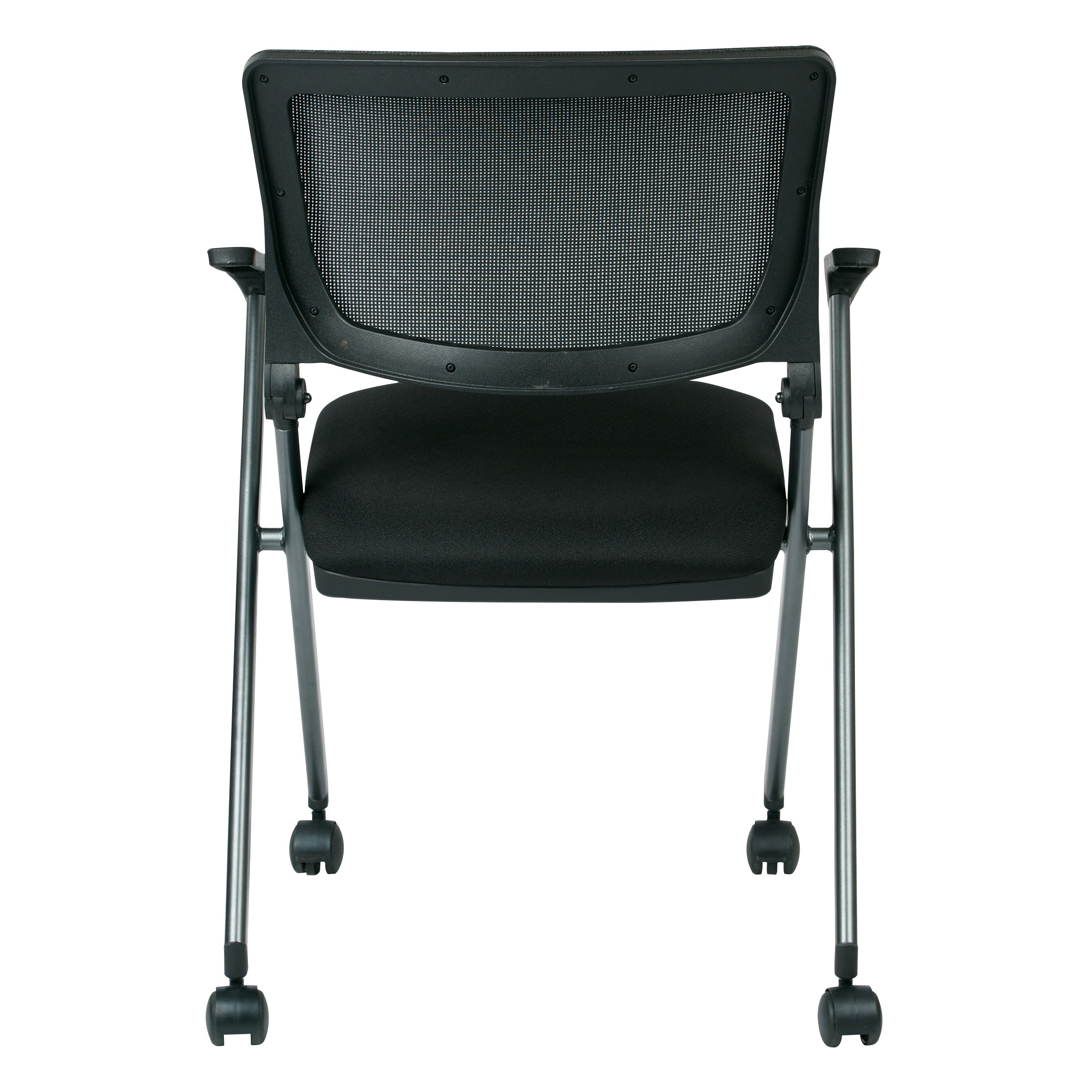 Folding Chair with Screen Back - Black