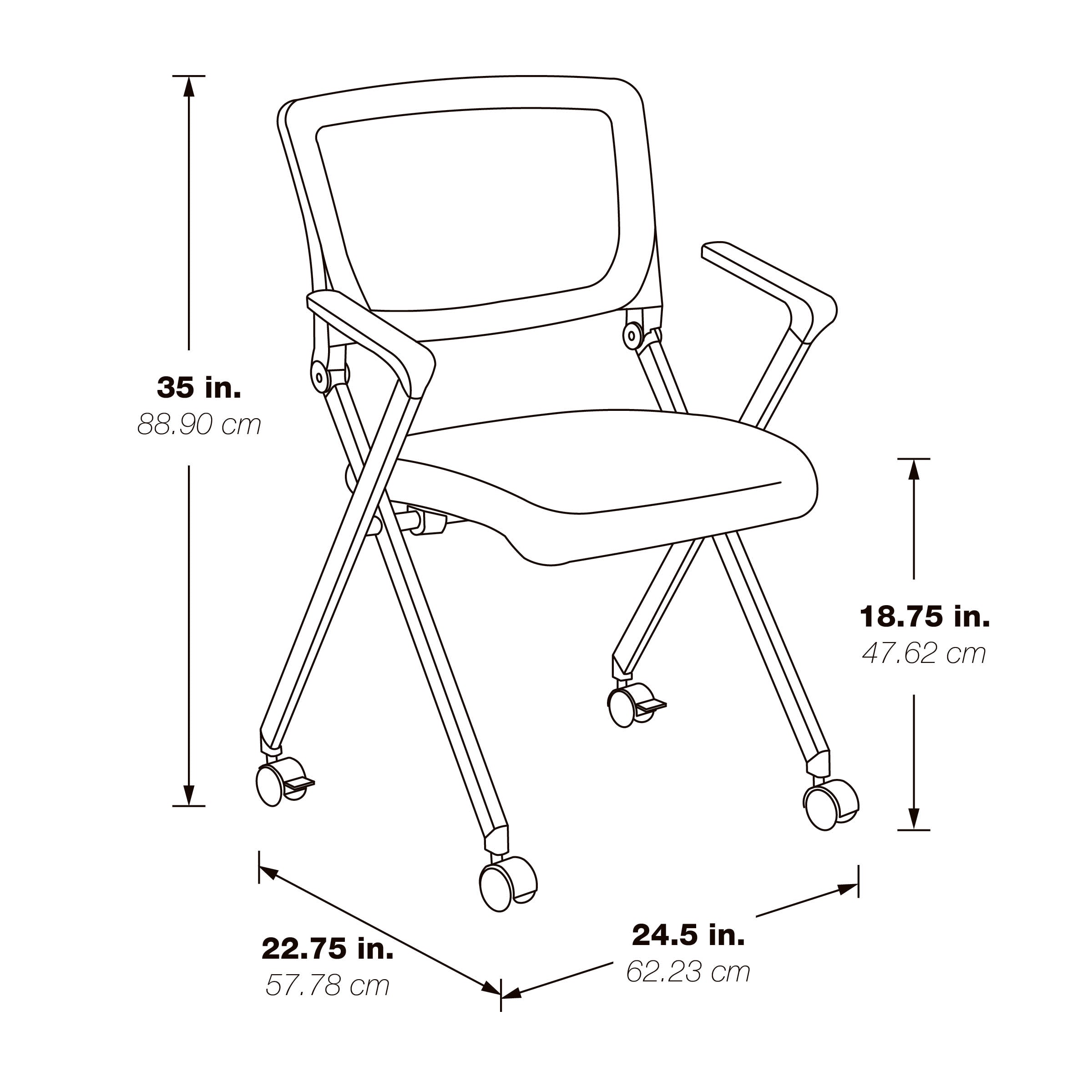 Folding Chair with Breathable Mesh Back - Custom R Grade Fabric