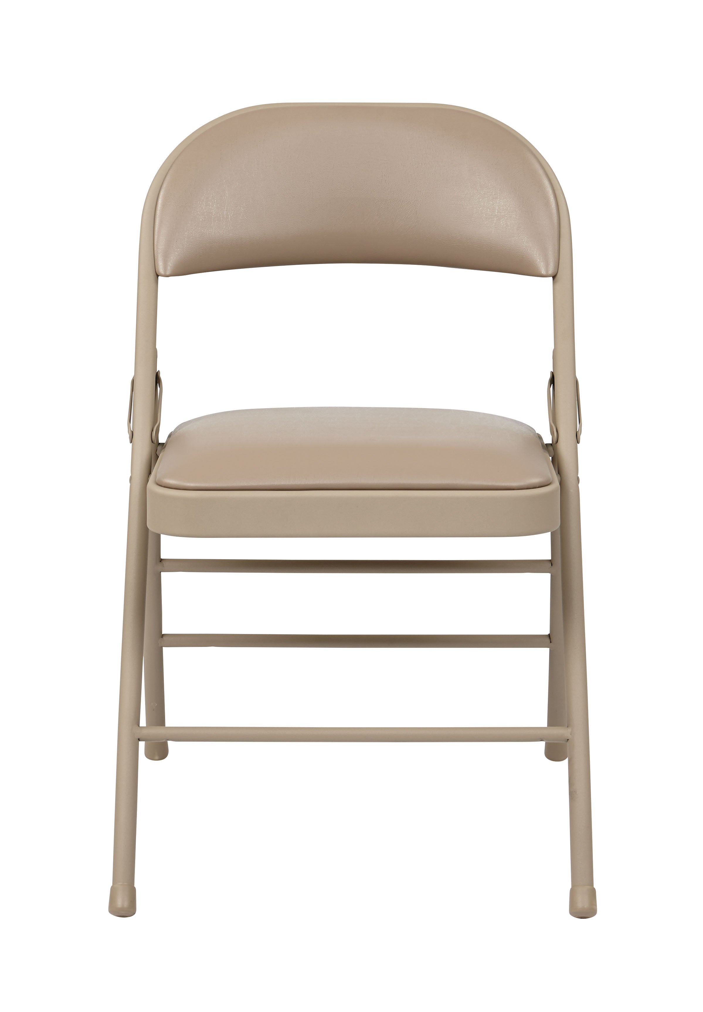 Folding Chair with Vinyl Seat and Back - Tan