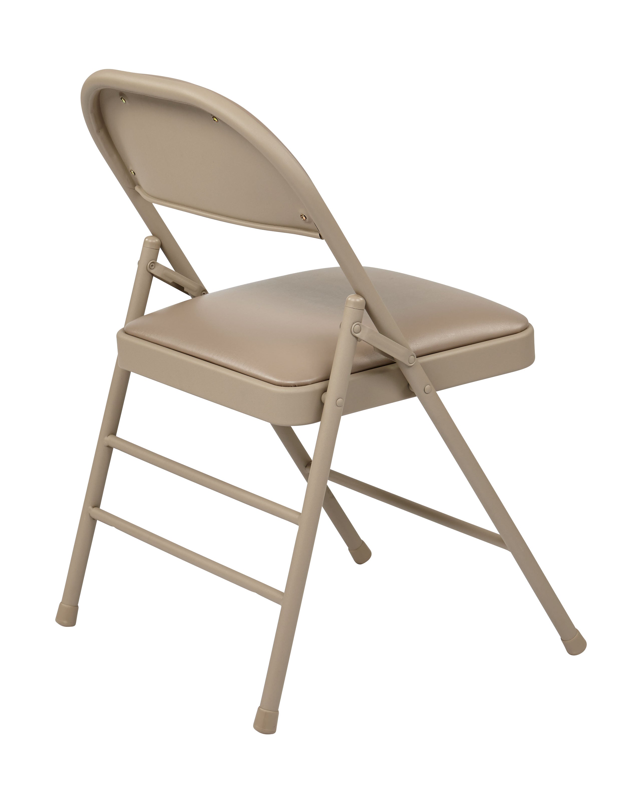 Folding Chair with Vinyl Seat and Back - Tan