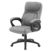 Faux Leather Manager's Chair  - Taupe/ Grey