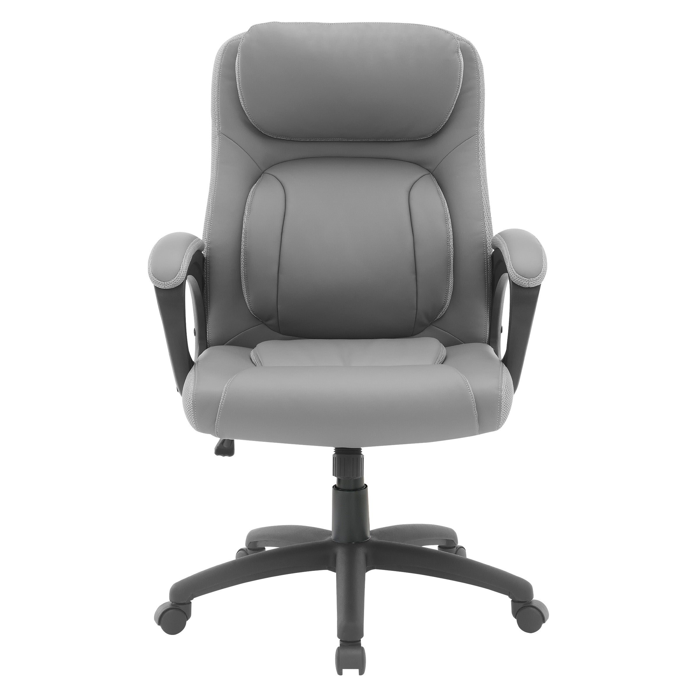 Faux Leather Manager's Chair  - Taupe/ Grey