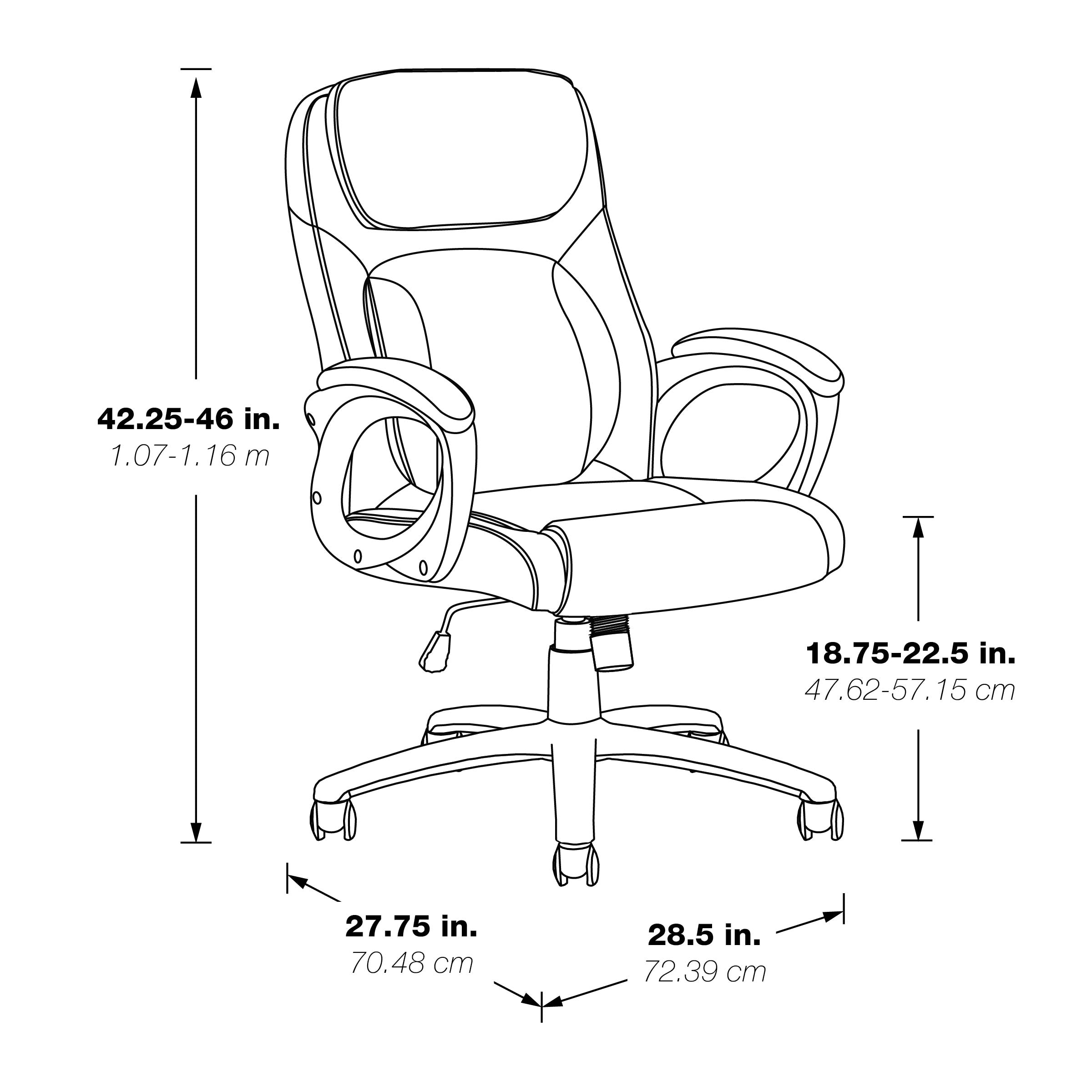 Faux Leather Manager's Chair  - Charcoal/ Grey