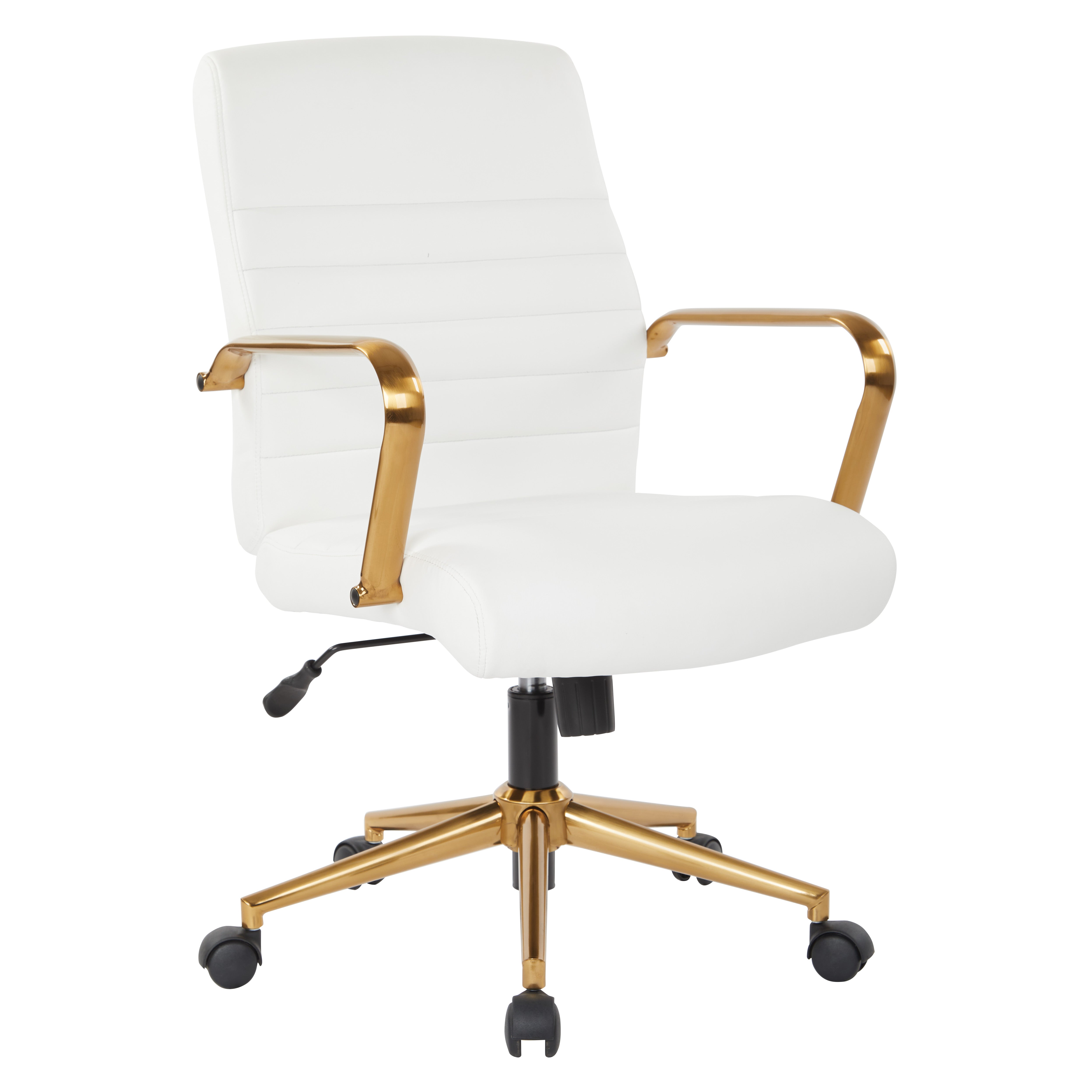 Baldwin Mid-Back Faux Leather Chair - White