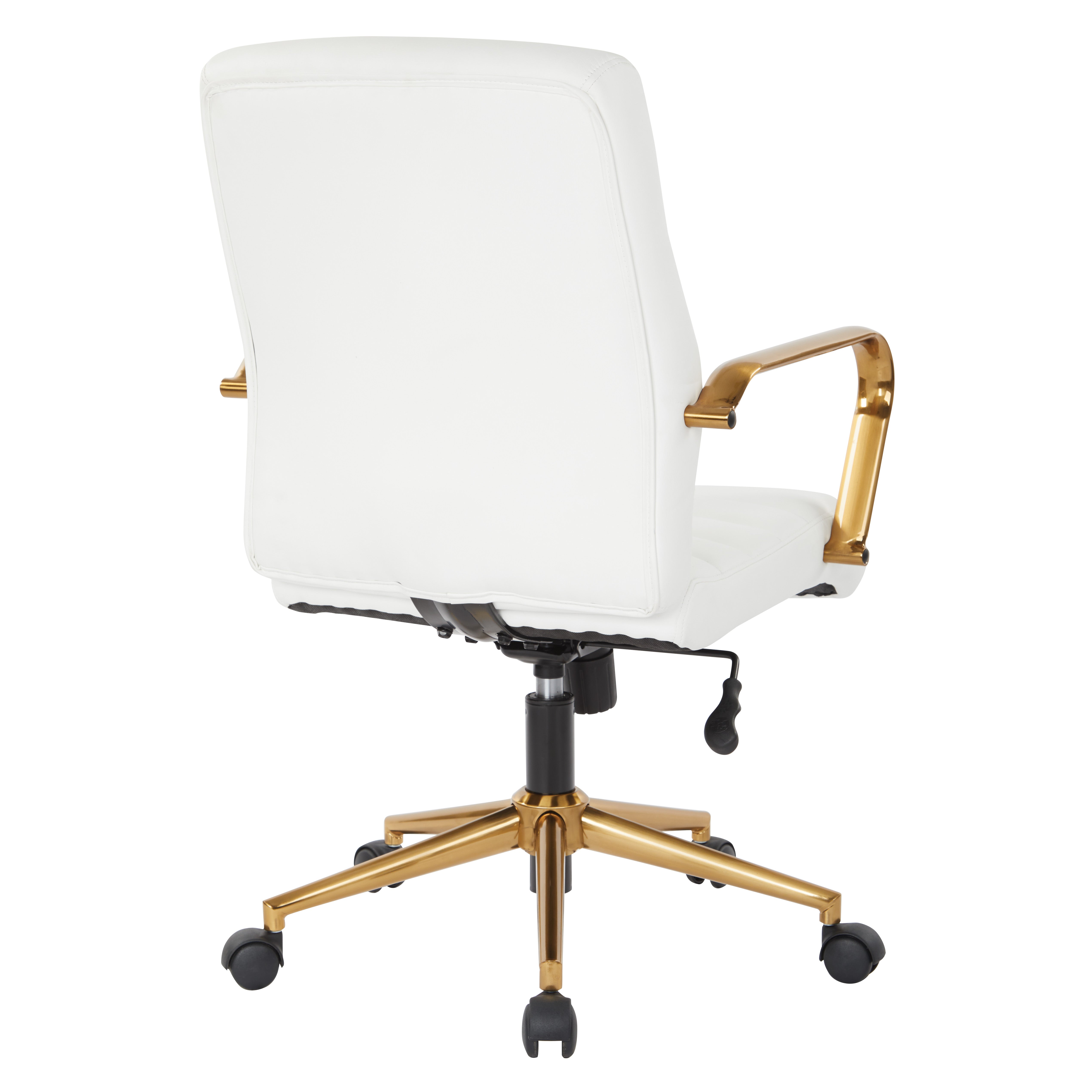 Baldwin Mid-Back Faux Leather Chair - White