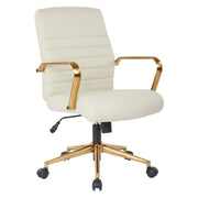 Baldwin Mid-Back Faux Leather Chair - Cream
