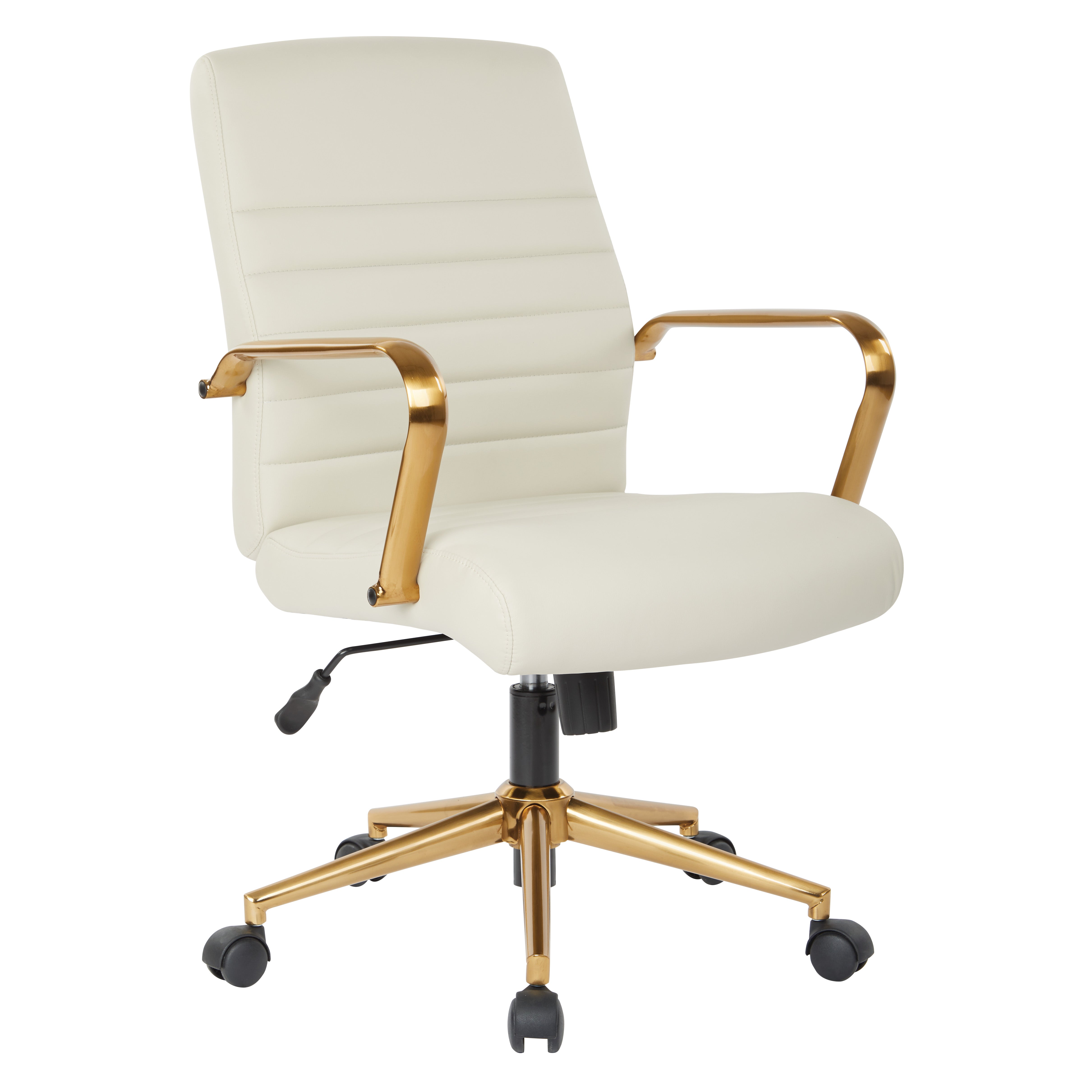 Baldwin Mid-Back Faux Leather Chair - Cream