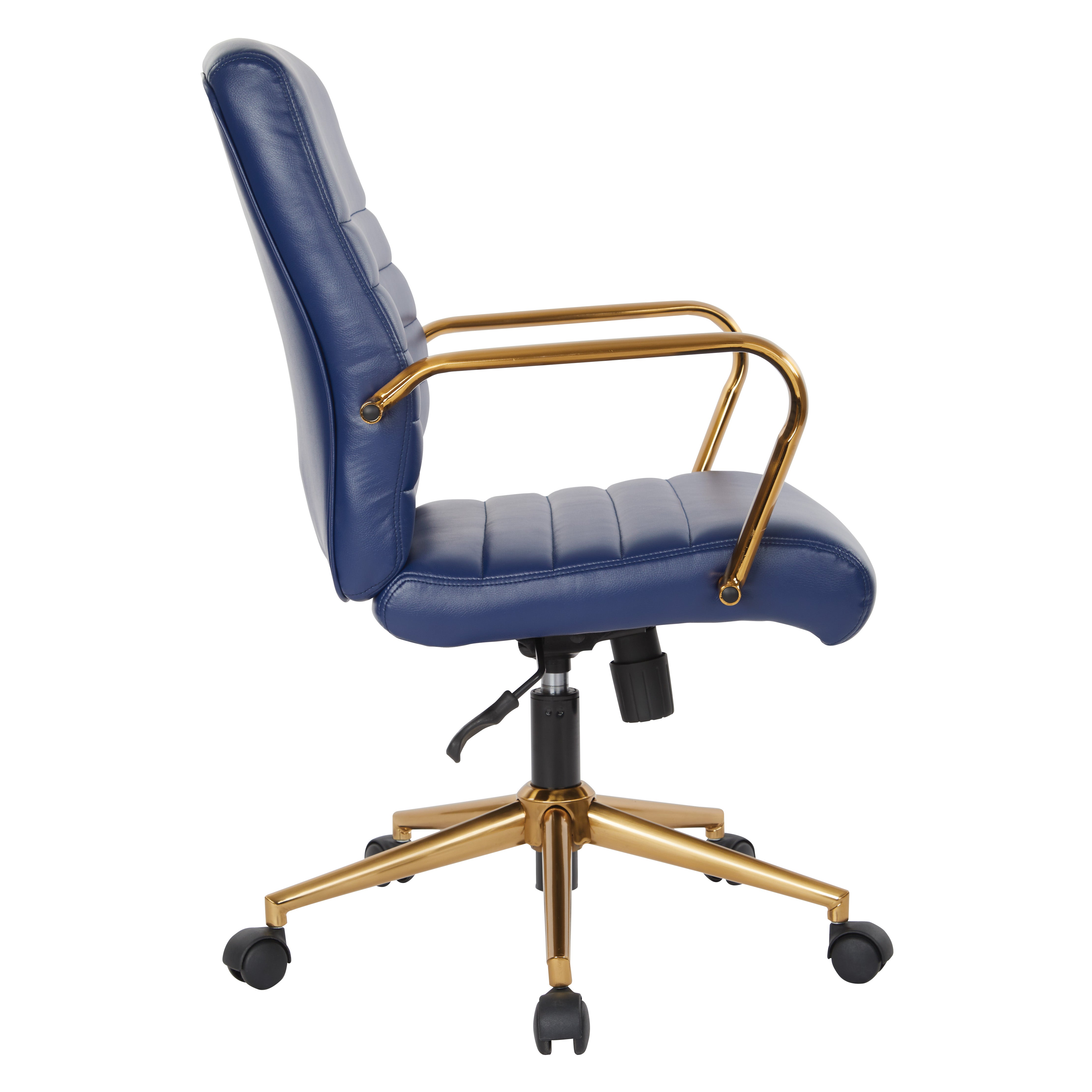Baldwin Mid-Back Faux Leather Chair - Navy