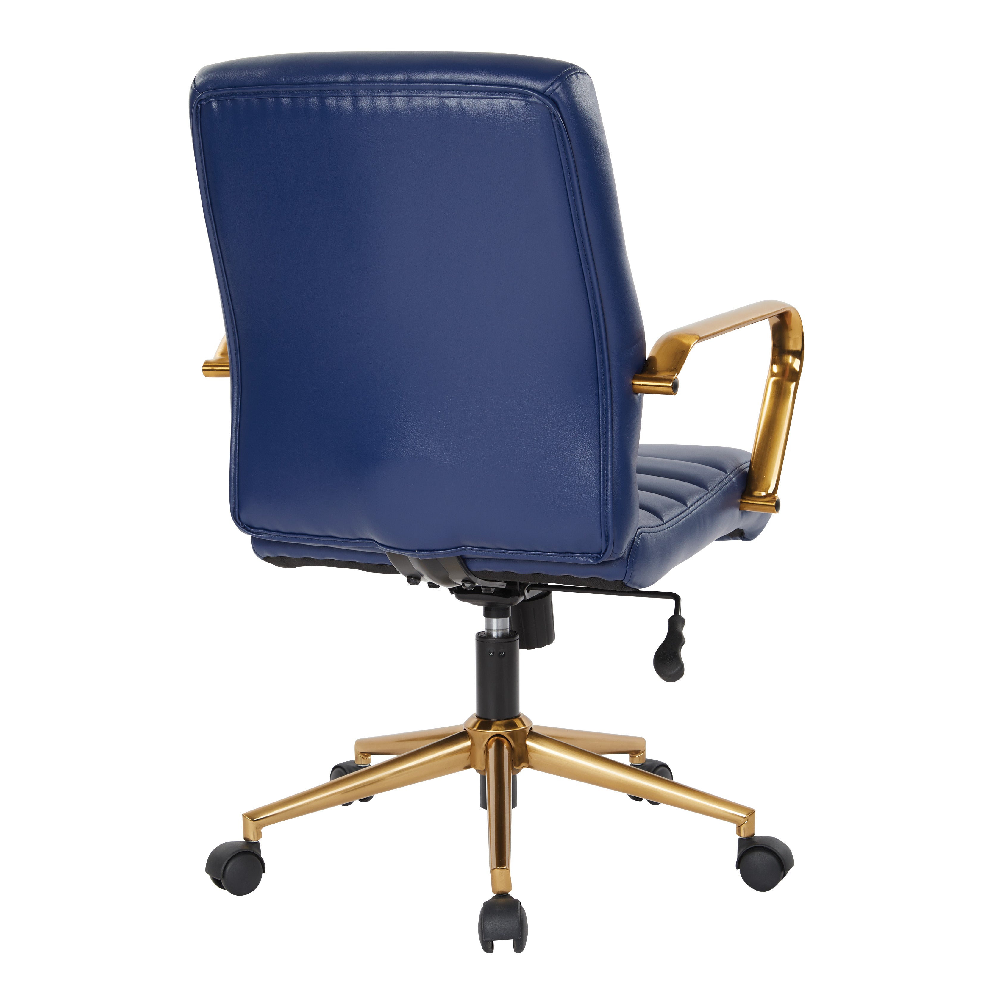 Baldwin Mid-Back Faux Leather Chair - Navy