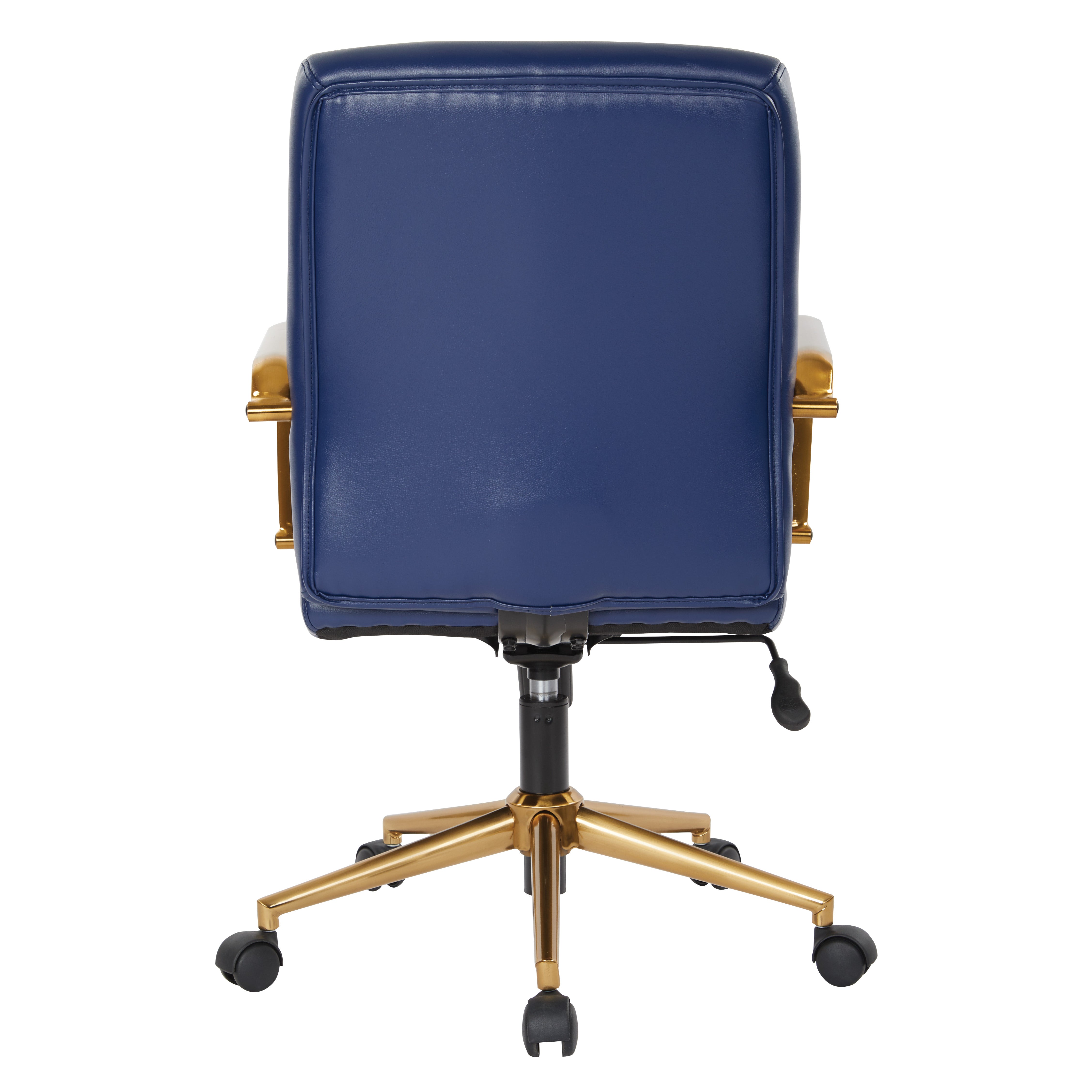 Baldwin Mid-Back Faux Leather Chair - Navy