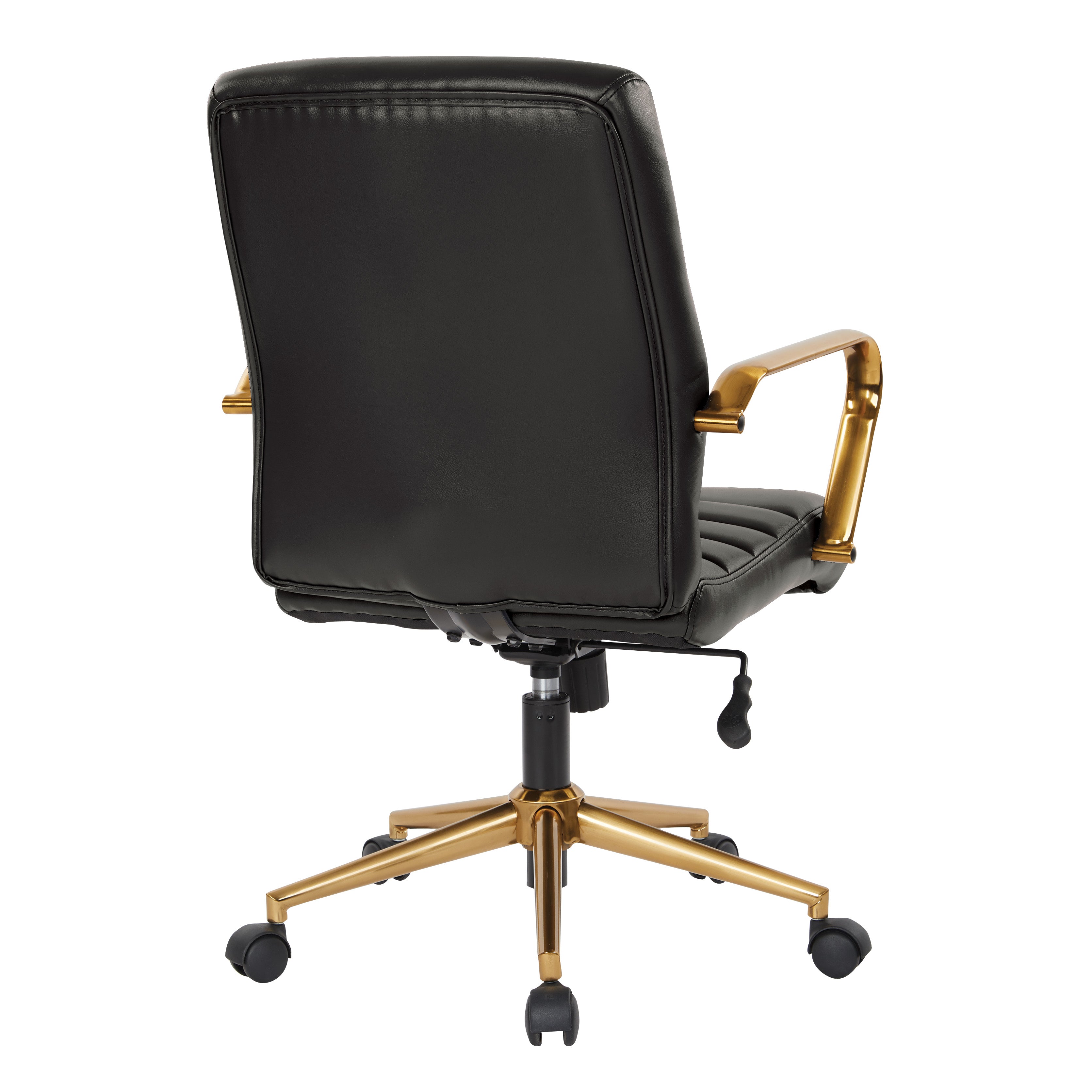 Baldwin Mid-Back Faux Leather Chair - Black