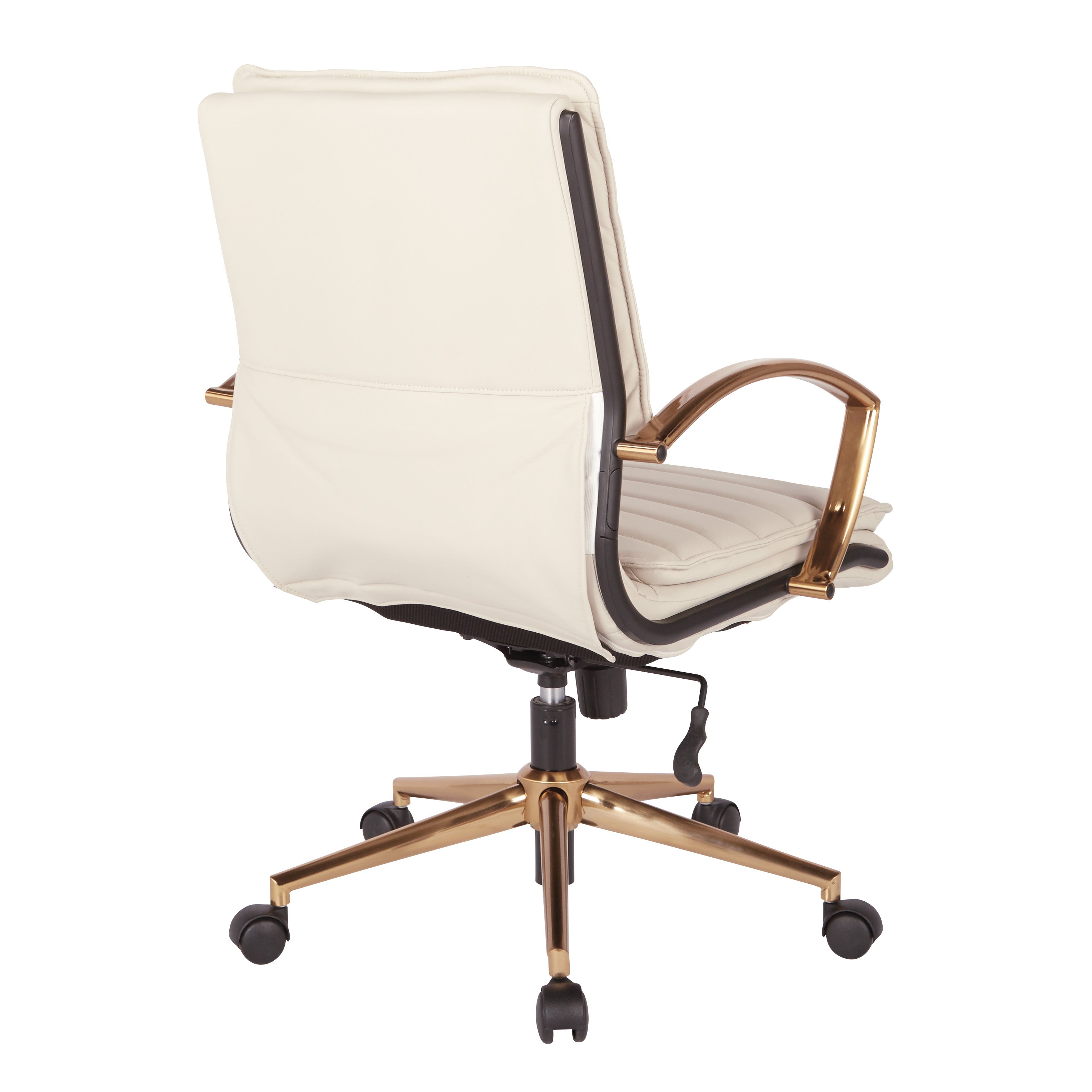 Mid-Back Faux Leather Chair - Cream