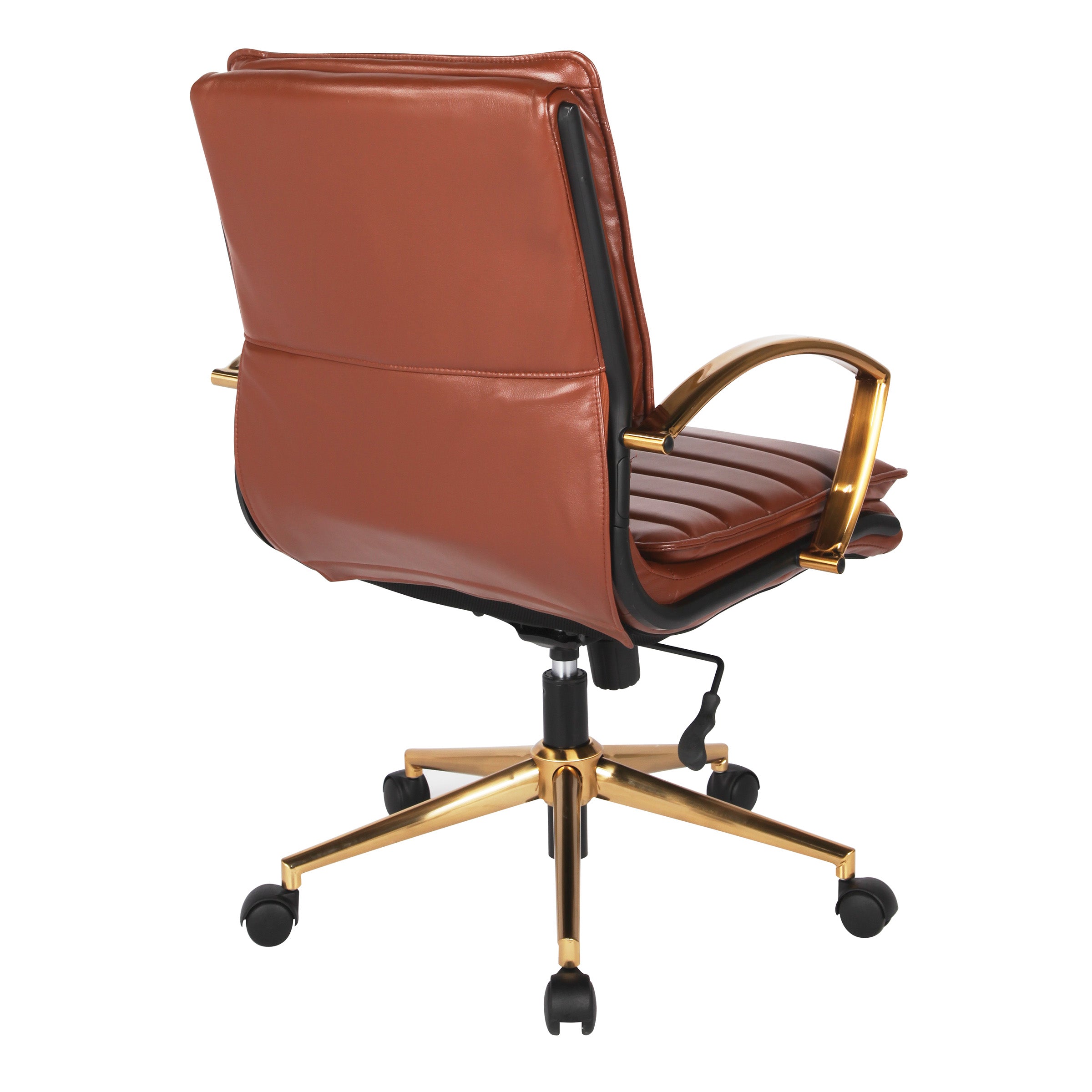 Mid-Back Faux Leather Chair - Saddle