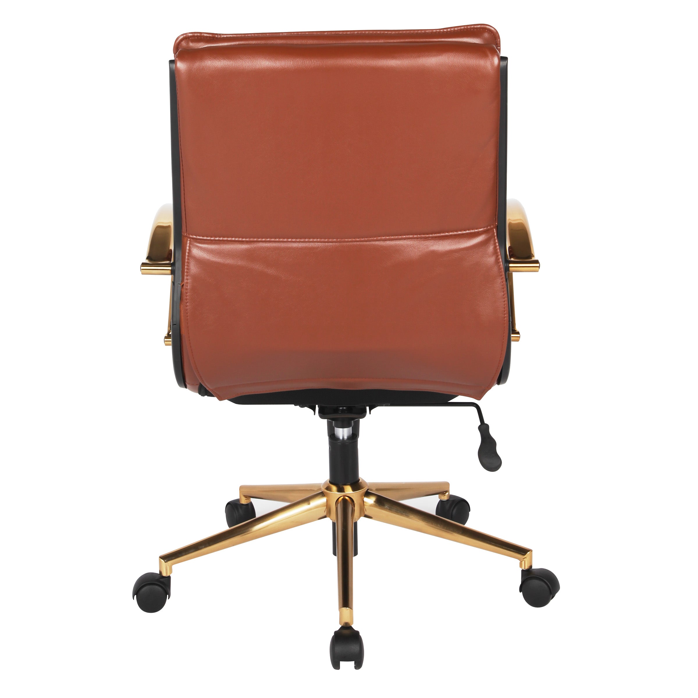 Mid-Back Faux Leather Chair - Saddle