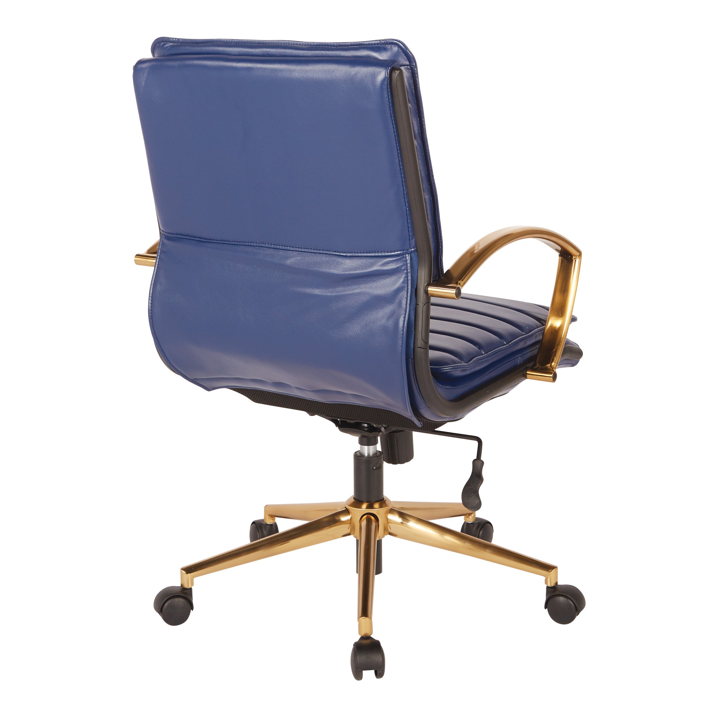 Mid-Back Faux Leather Chair - Navy