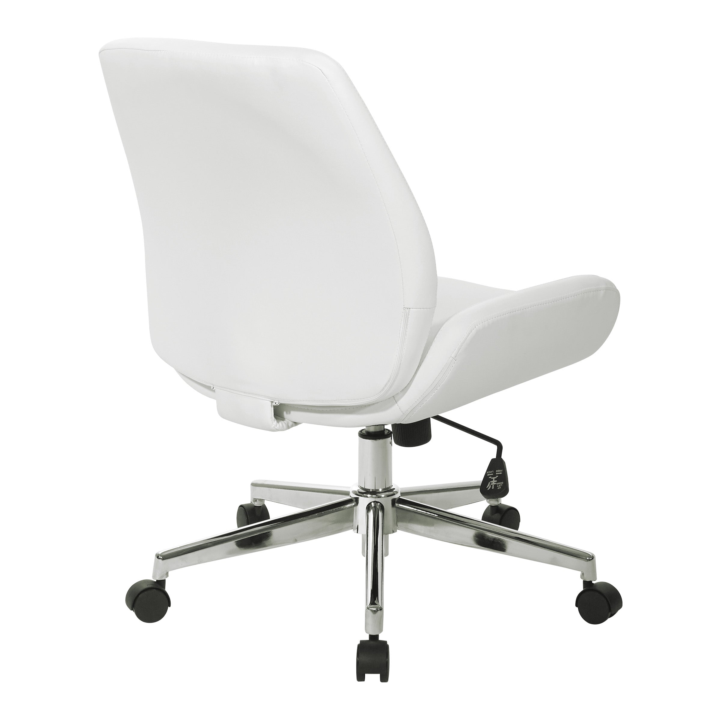 Faux Leather Chair with Chrome Finish Base - White