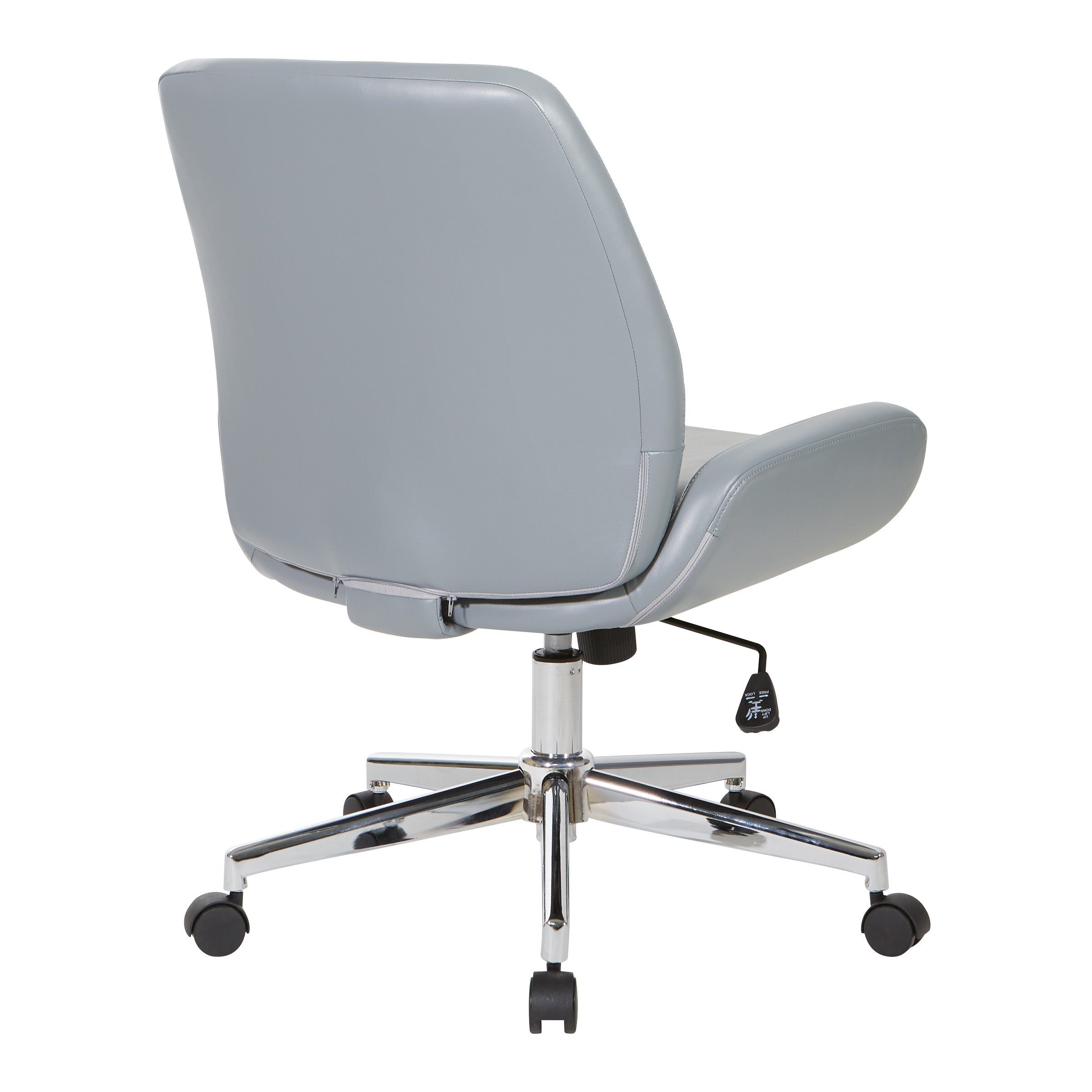 Faux Leather Chair with Chrome Finish Base - Charcoal Grey