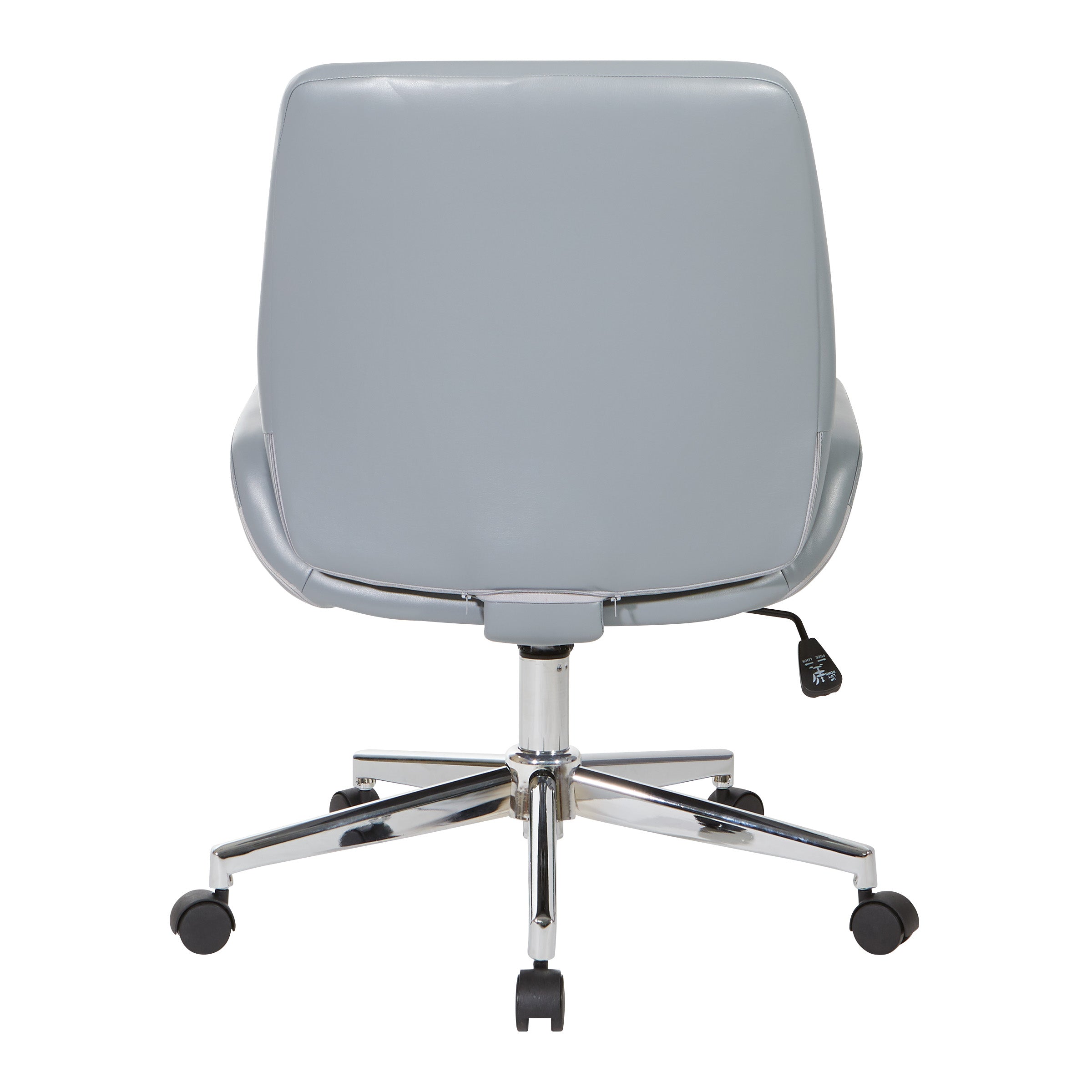 Faux Leather Chair with Chrome Finish Base - Charcoal Grey