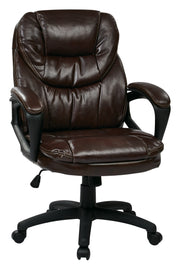 Faux Leather Managers Chair - Chocolate