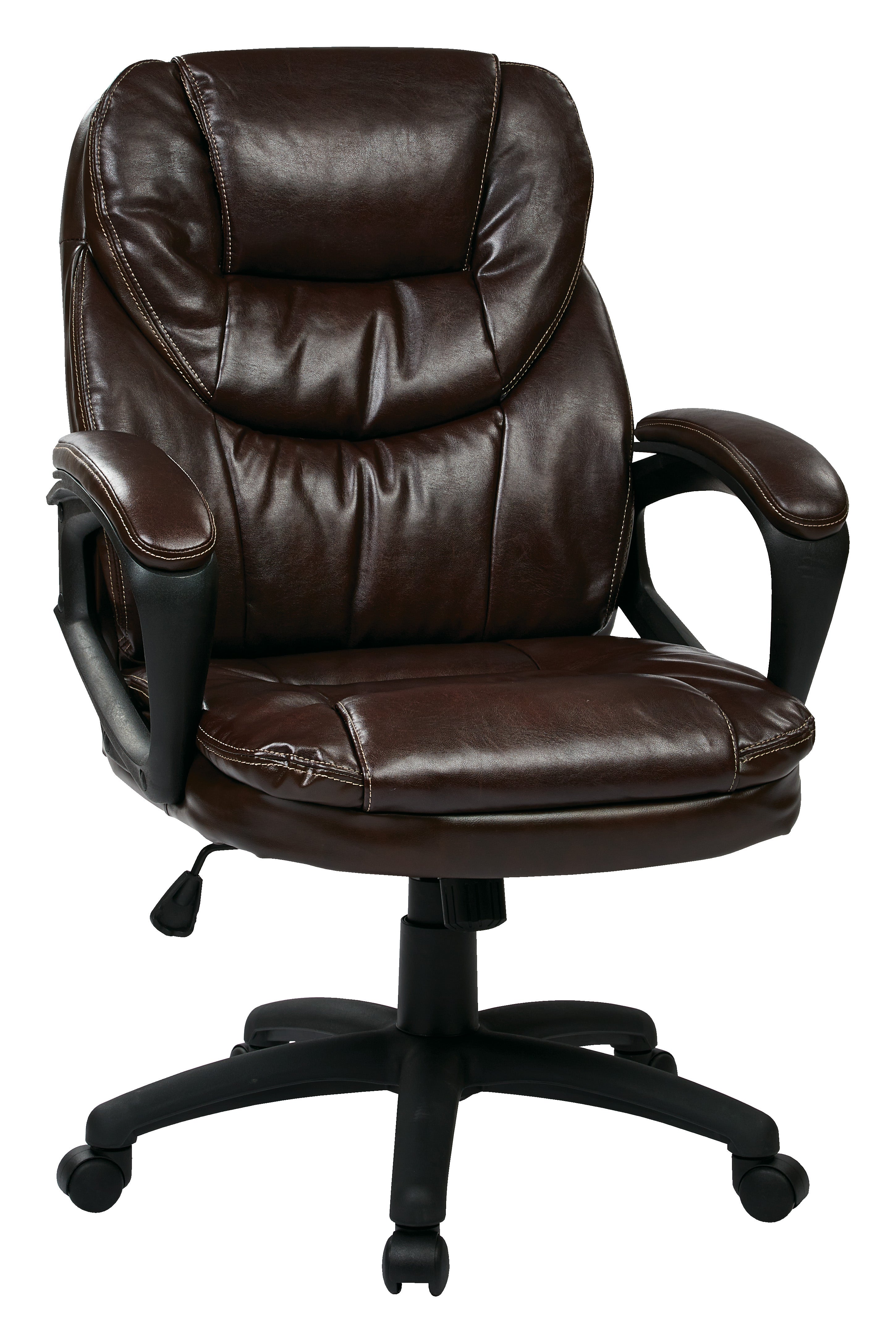 Faux Leather Managers Chair - Chocolate
