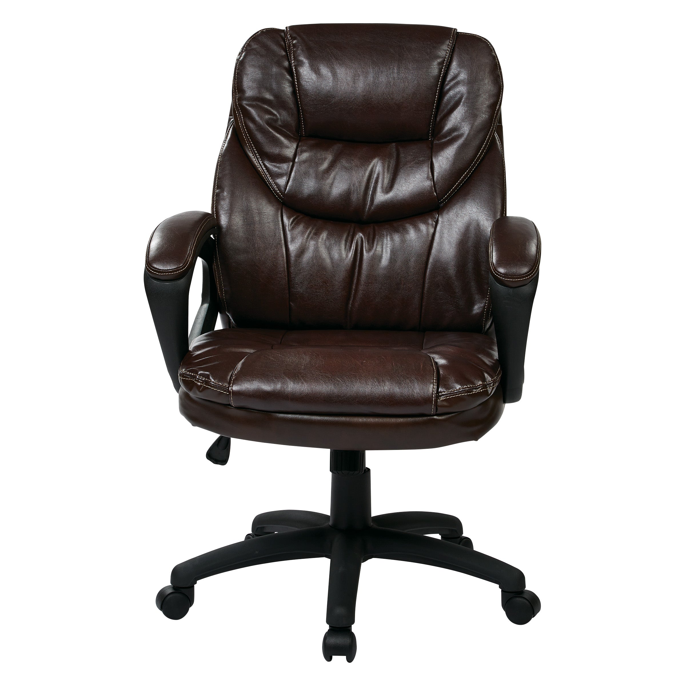Faux Leather Managers Chair - Chocolate