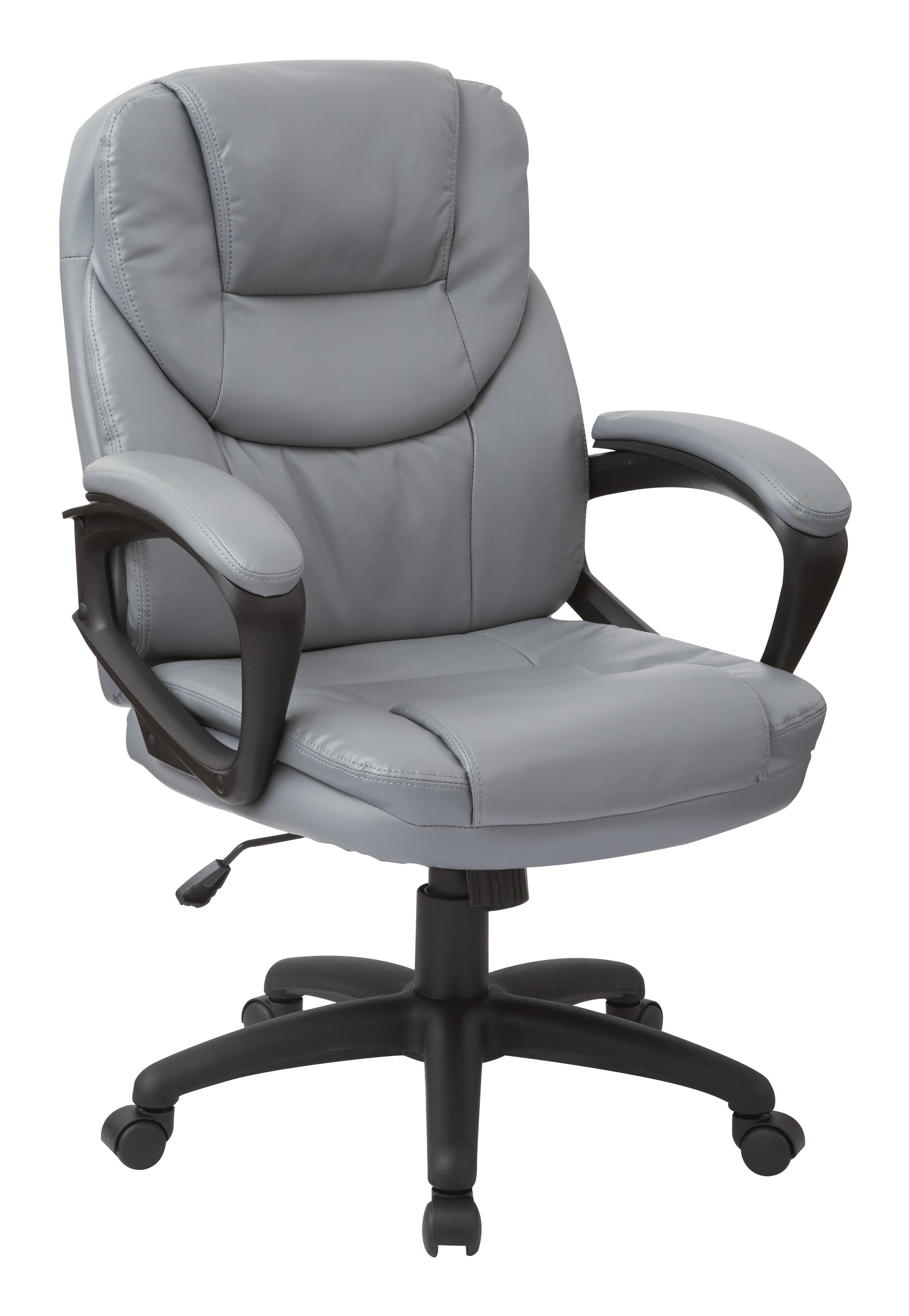 Faux Leather Managers Chair - Charcoal
