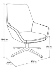 Modern Scoop Office Chair - Dillon Java