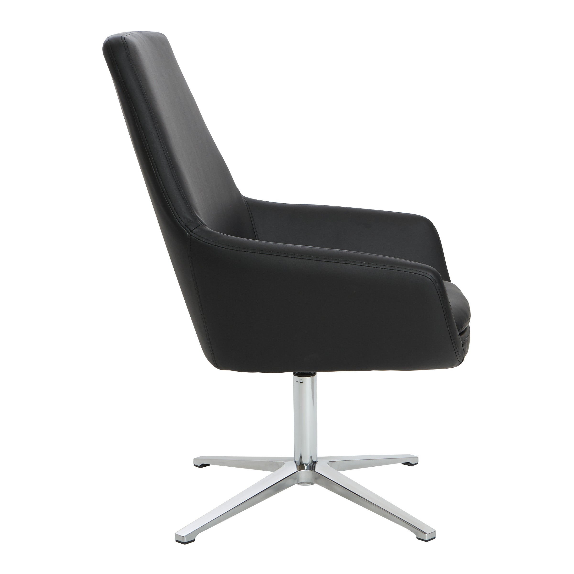 Modern Scoop Office Chair - Black