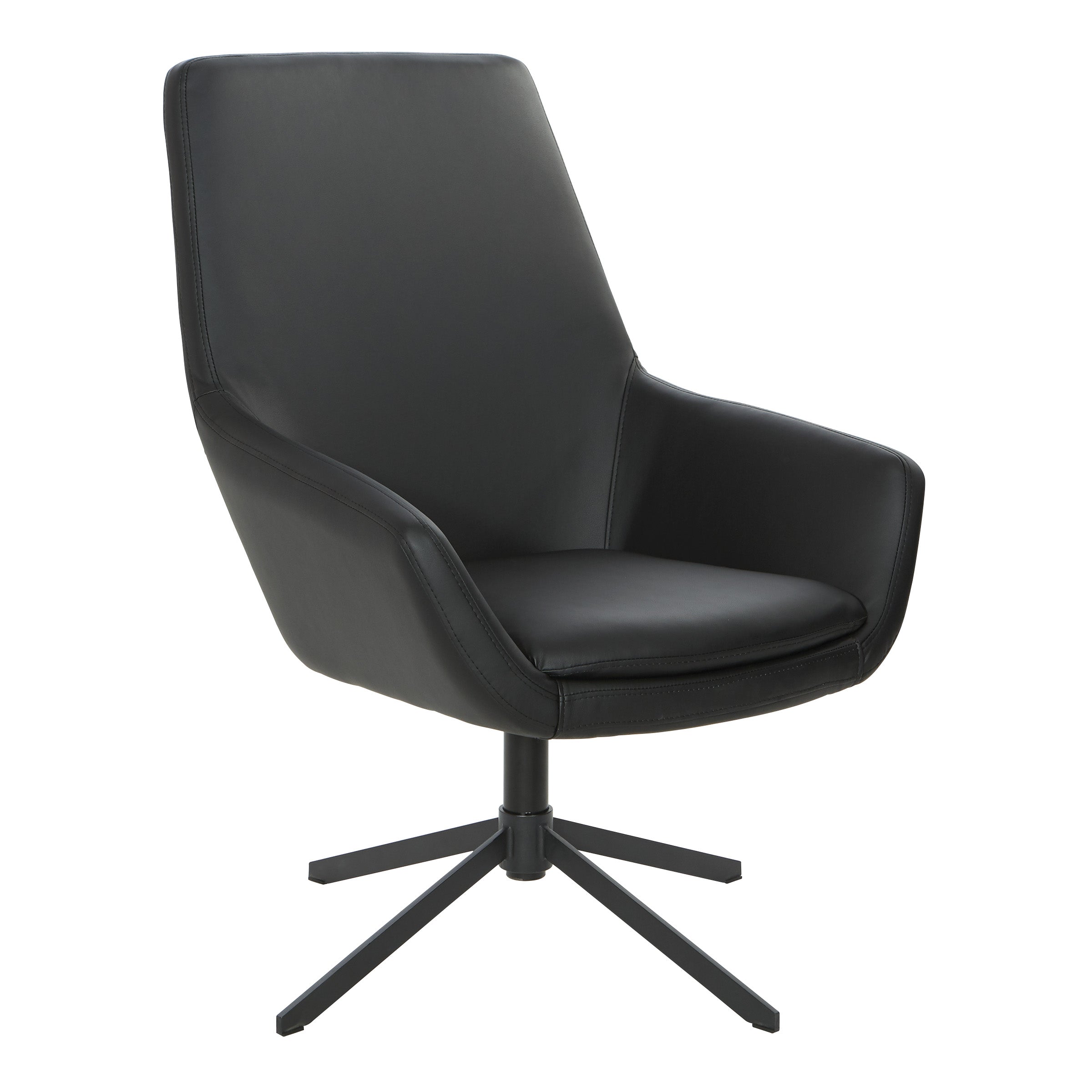 Modern Scoop Office Chair - Black