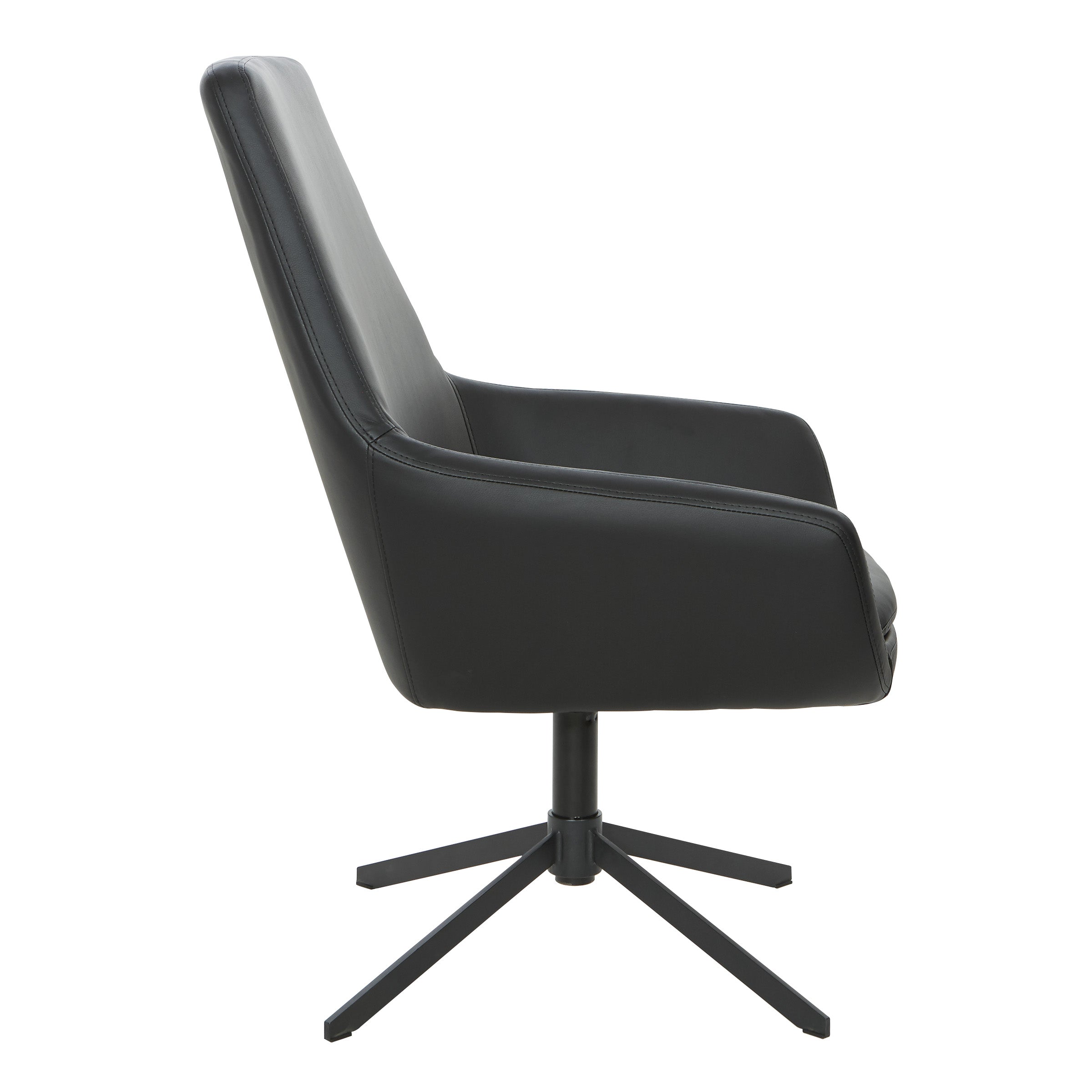 Modern Scoop Office Chair - Black