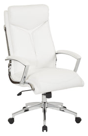 Executive Faux Leather High Back Chair - White